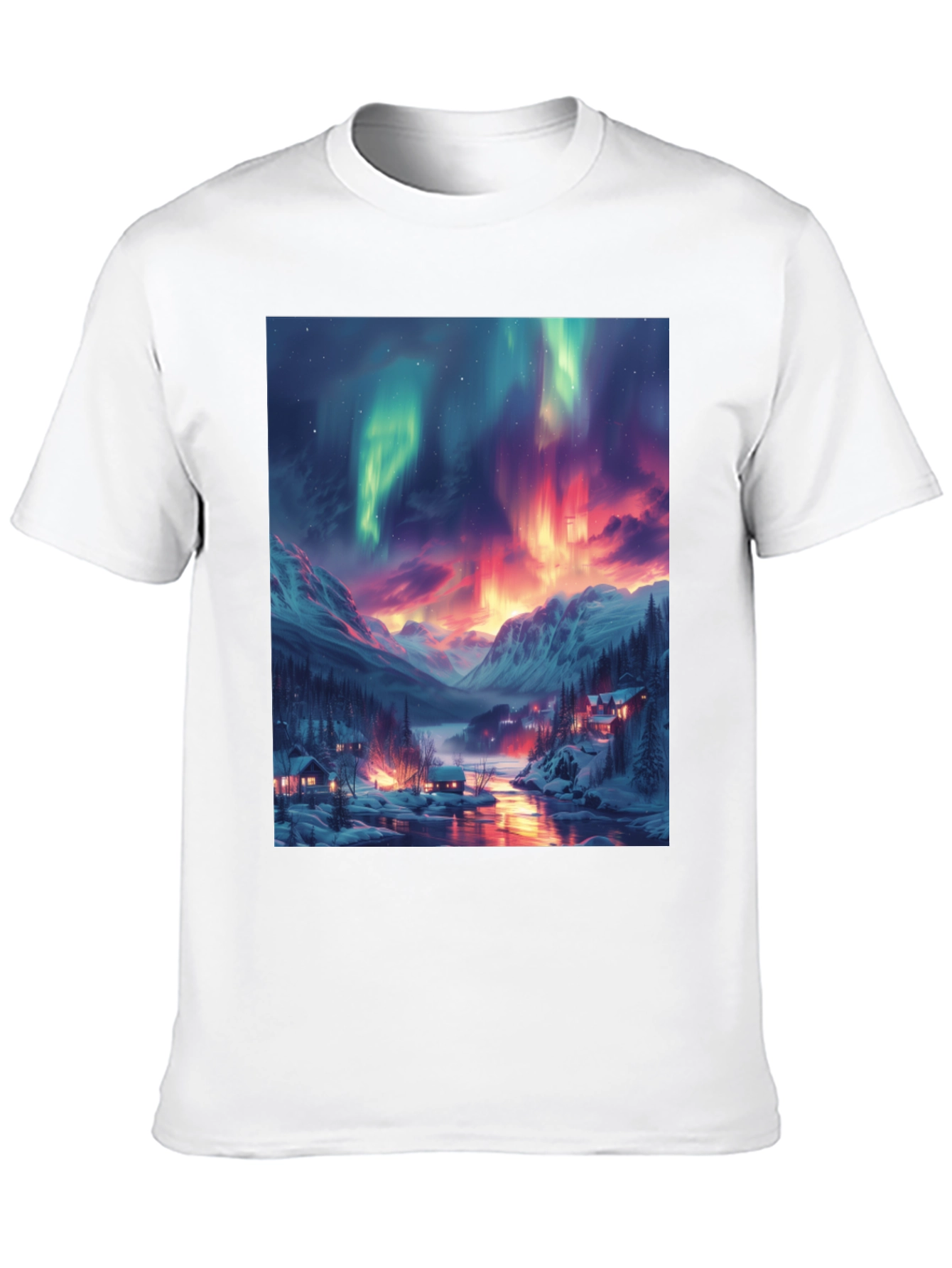 Black Aurora Borealis Graphic Tee - Northern Lights Shirt view 10