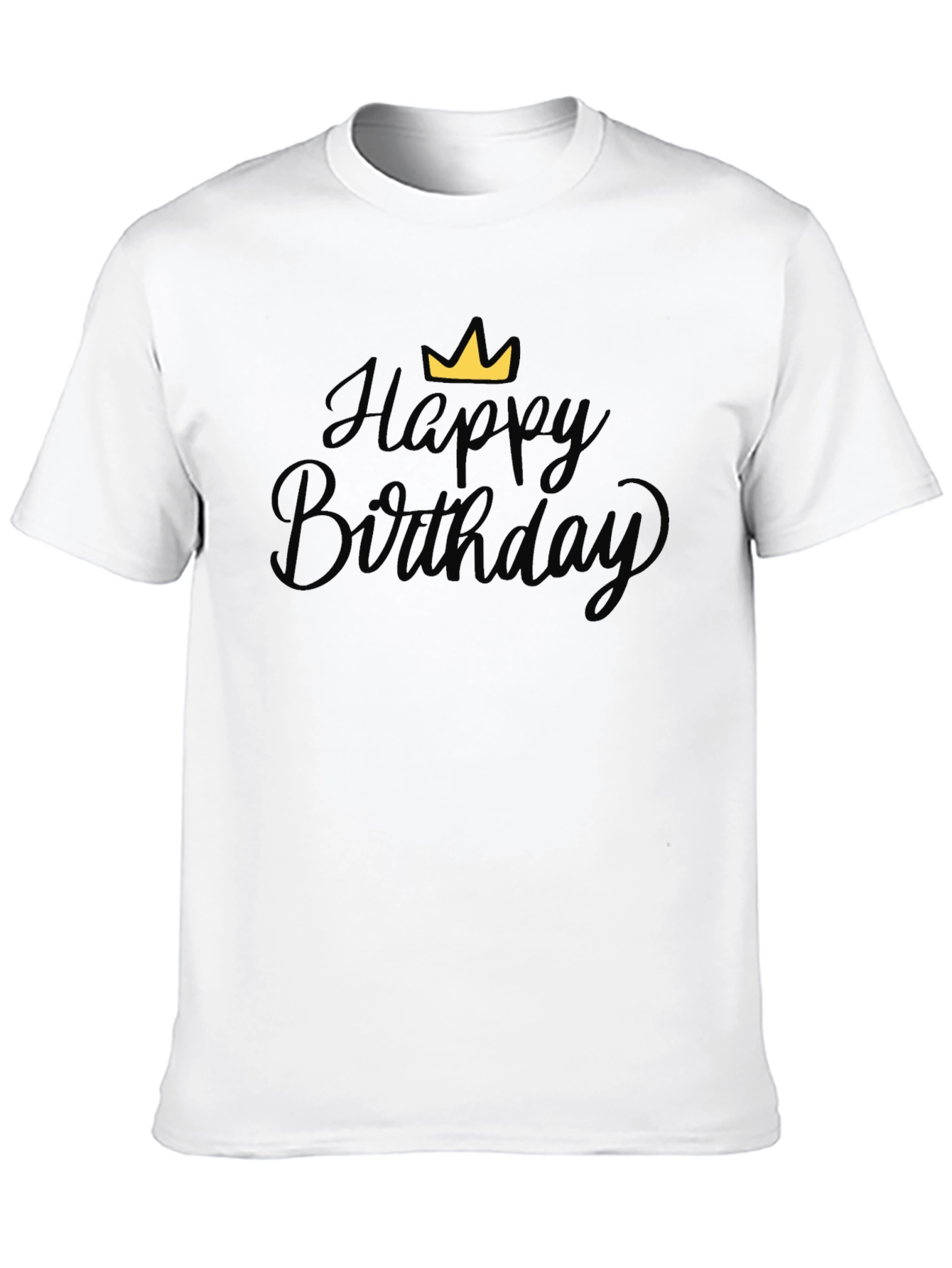 Black Happy Birthday Crown Graphic Black T-Shirt view 10