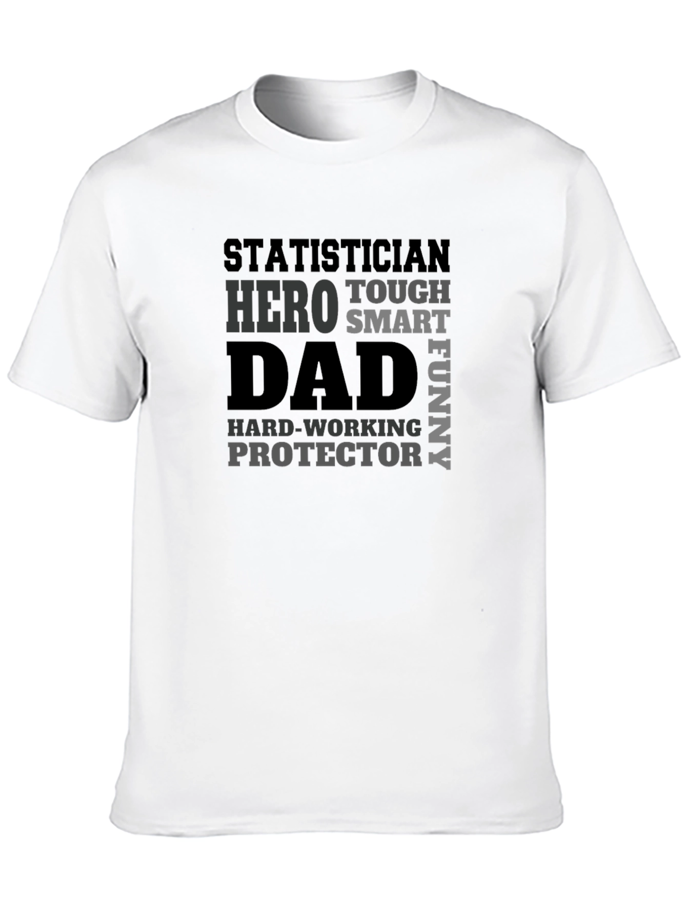 Black Statistician Dad Hero Funny Men's Black T-Shirt view 10