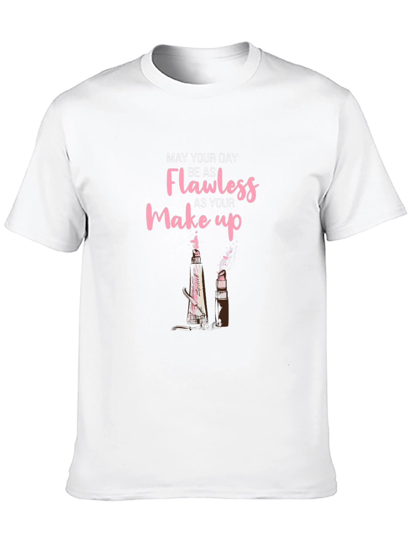 Black Flawless Makeup Graphic Tee - Stylish Black T-Shirt view 10