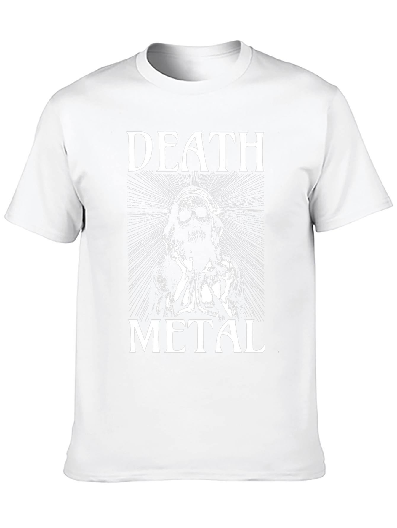 Black Death Metal Graphic Print Black T-Shirt view 10
