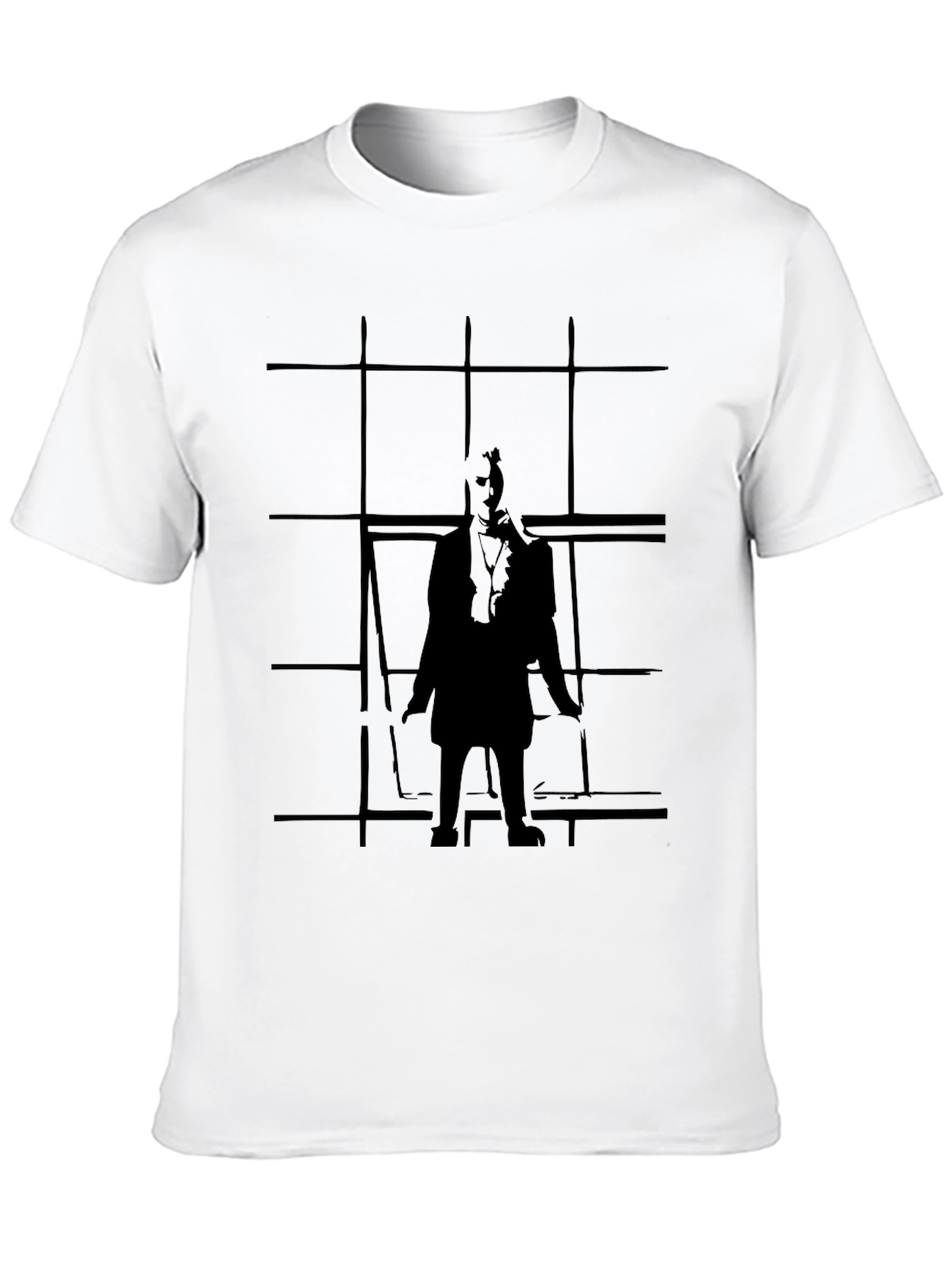 Black Stylish Black T-Shirt with The Crow Silhouette Design view 10