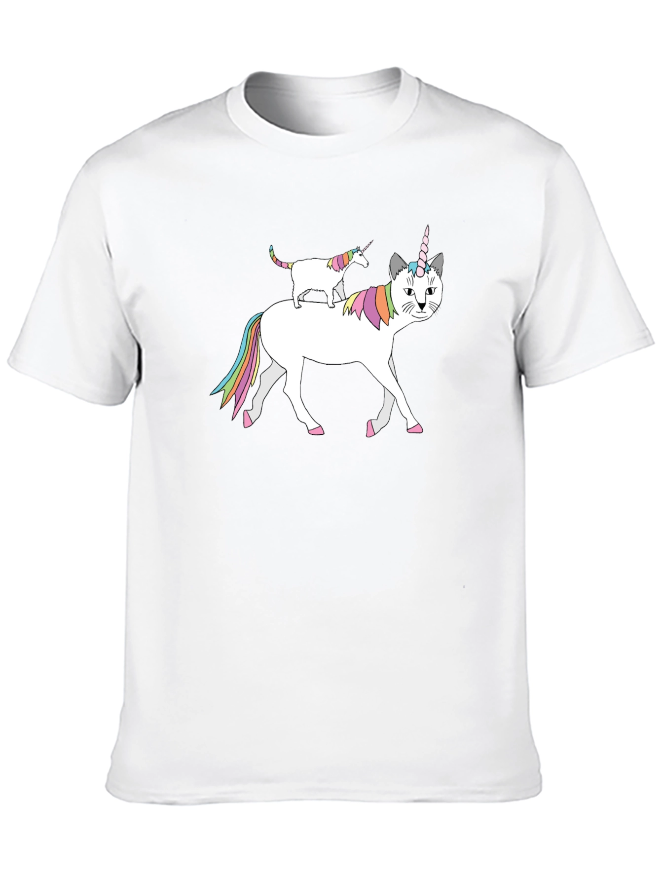 Black Unicorn Cat T-Shirt - Quirky Graphic Tee view 10