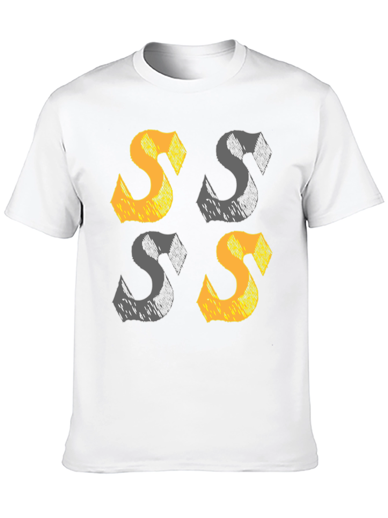 Black Abstract 'S' Graphic Print Black T-Shirt view 10