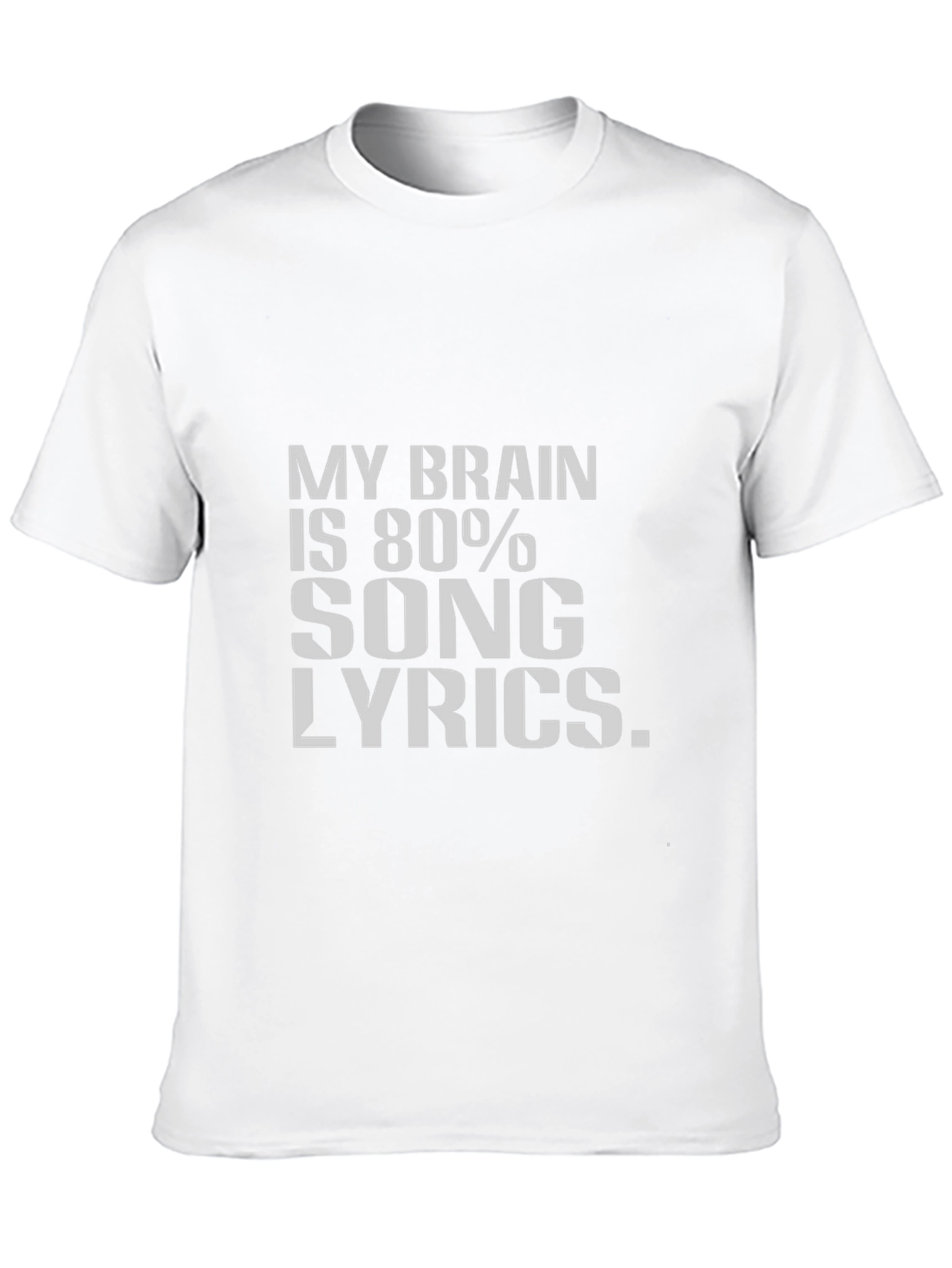 Black Song Lyrics Brain T-Shirt - Black Cotton Tee view 10