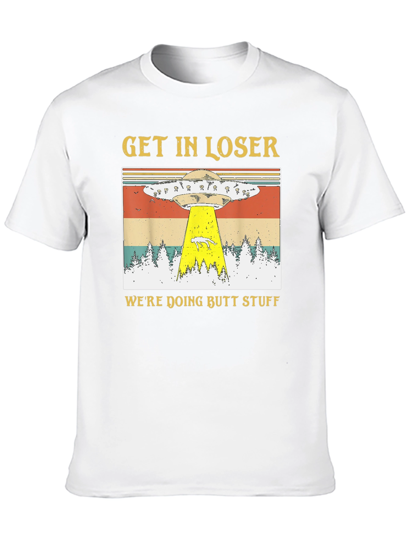 Black Get In Loser UFO Abduction T-Shirt view 10