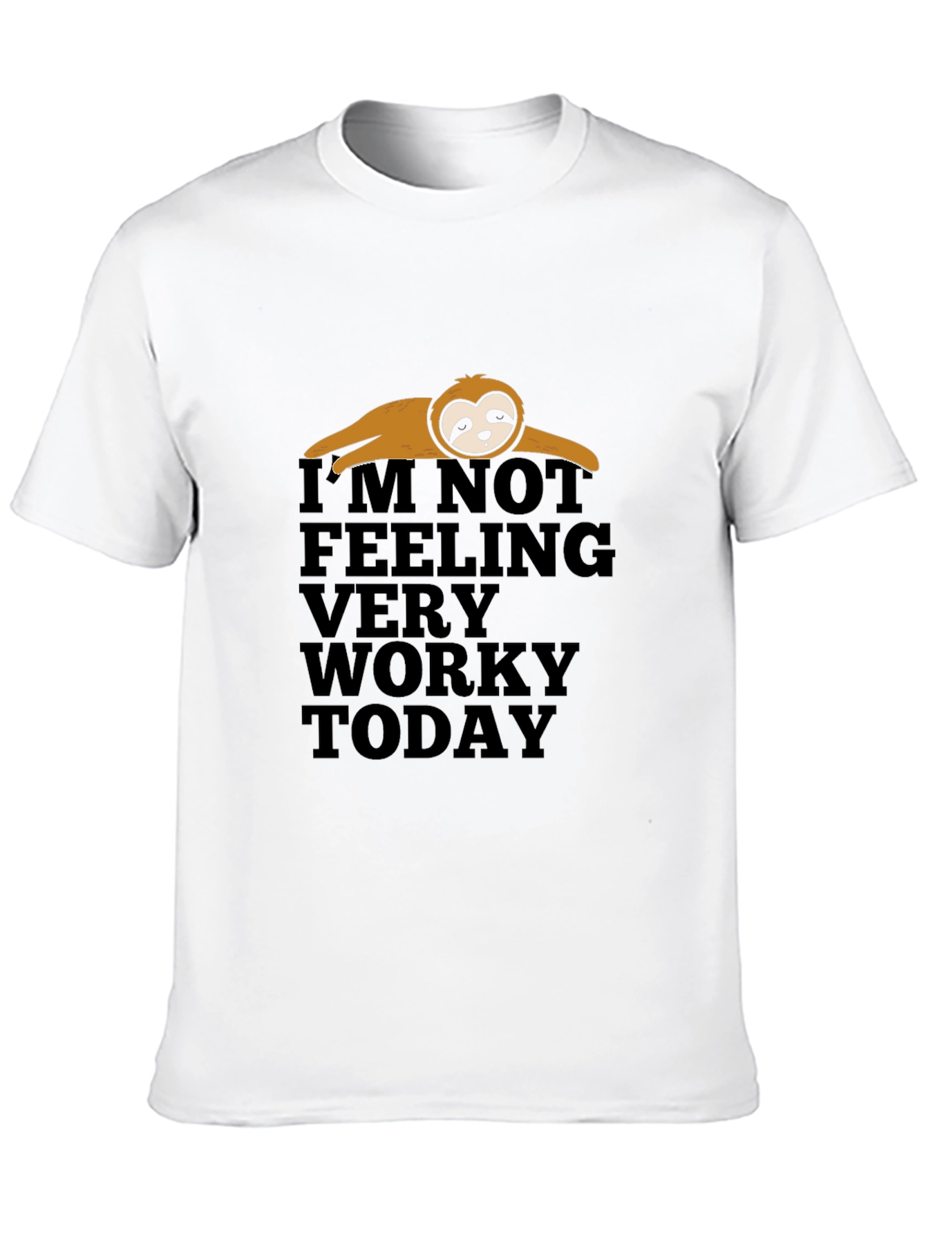 Black Lazy Sloth Funny Graphic T-Shirt view 10