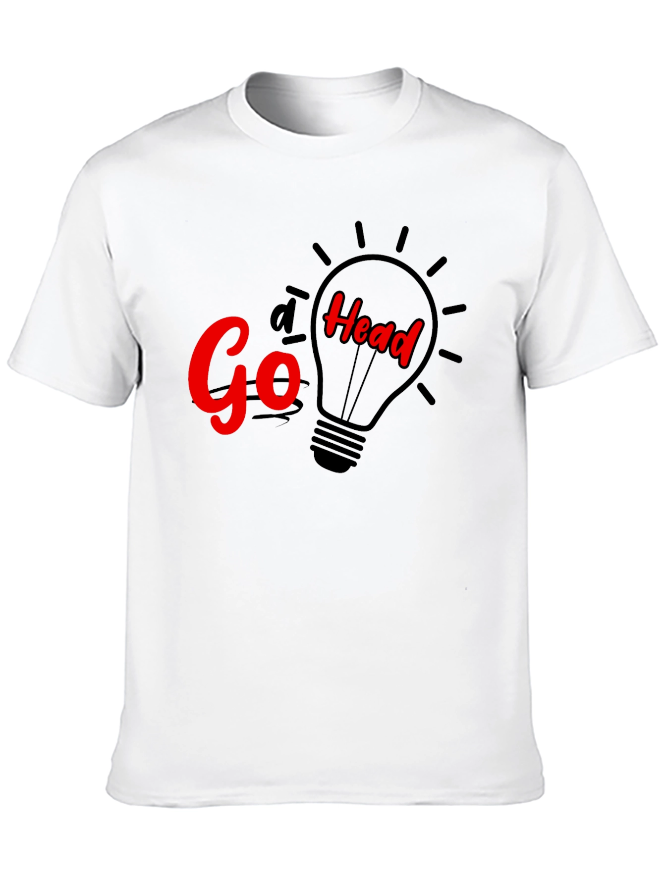Black Go Head Lightbulb Graphic T-Shirt view 10