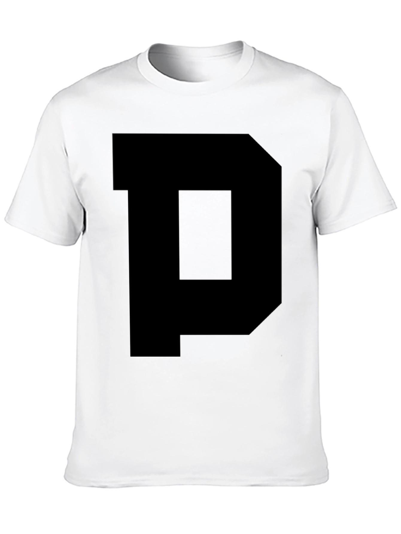 Black Bold Black Letter 'P' Graphic Tee - Classic Fit view 10