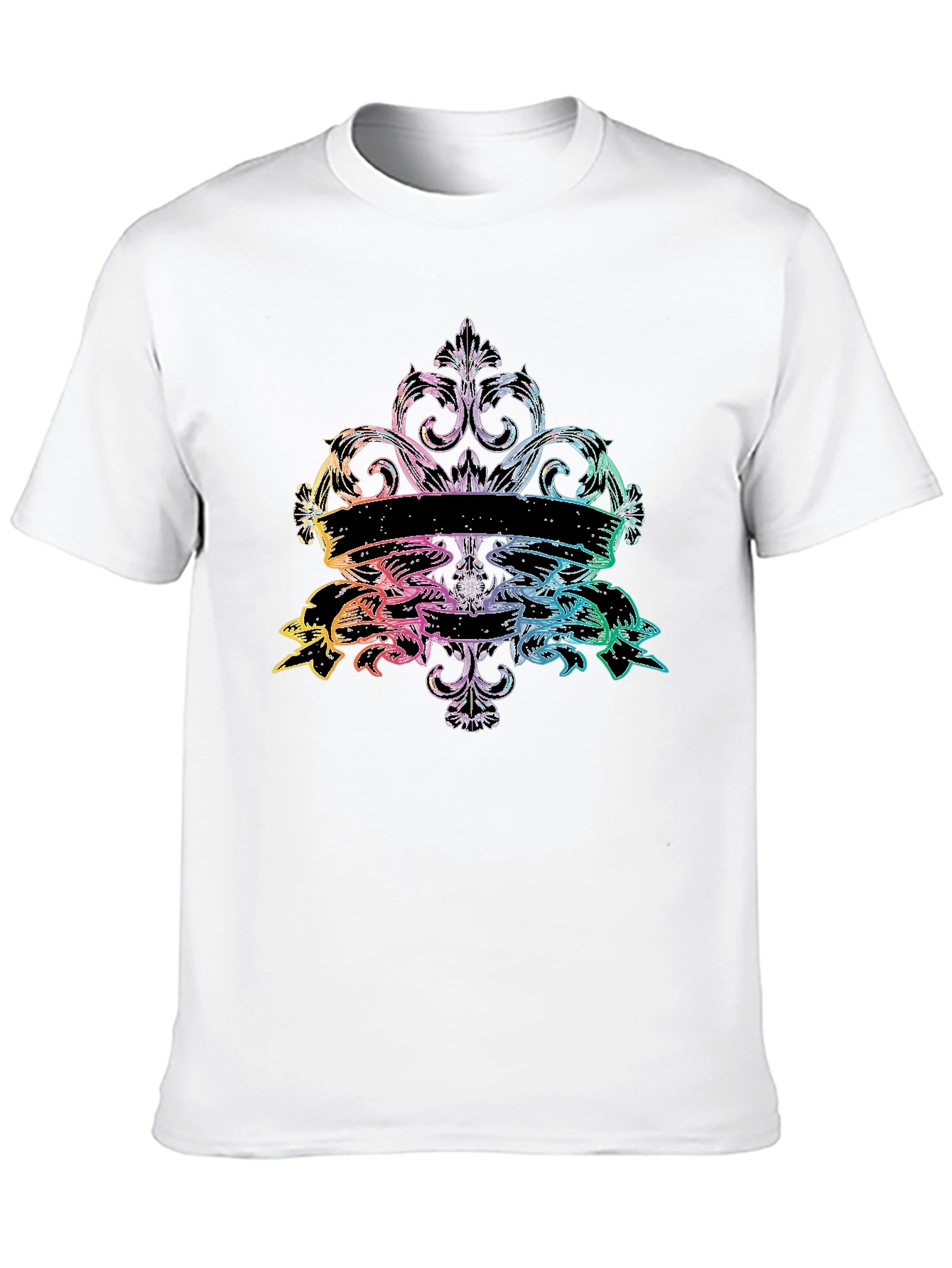 Black Rainbow Fleur-de-Lis Black T-Shirt view 10