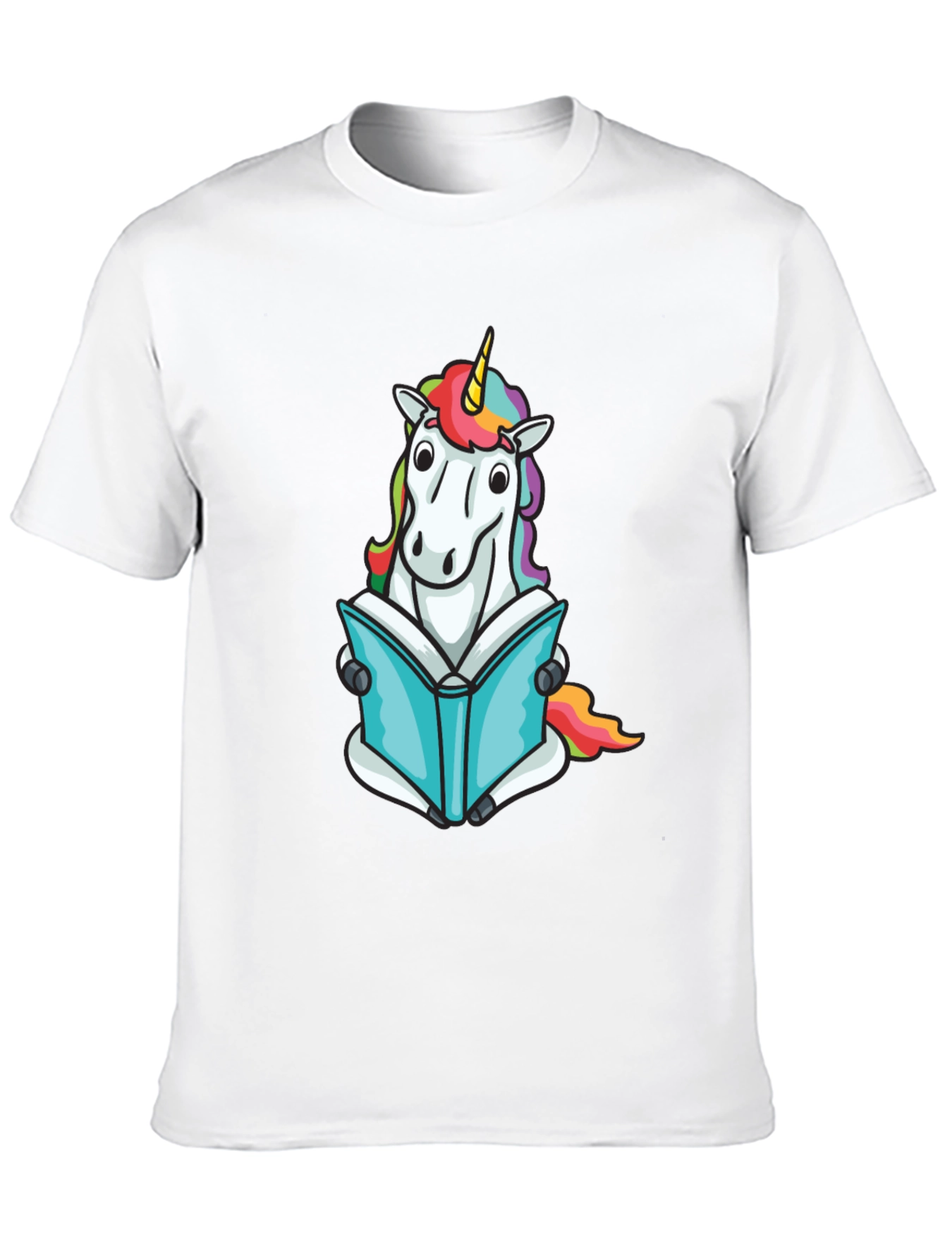 Black Unicorn Reading Book Black T-Shirt view 10