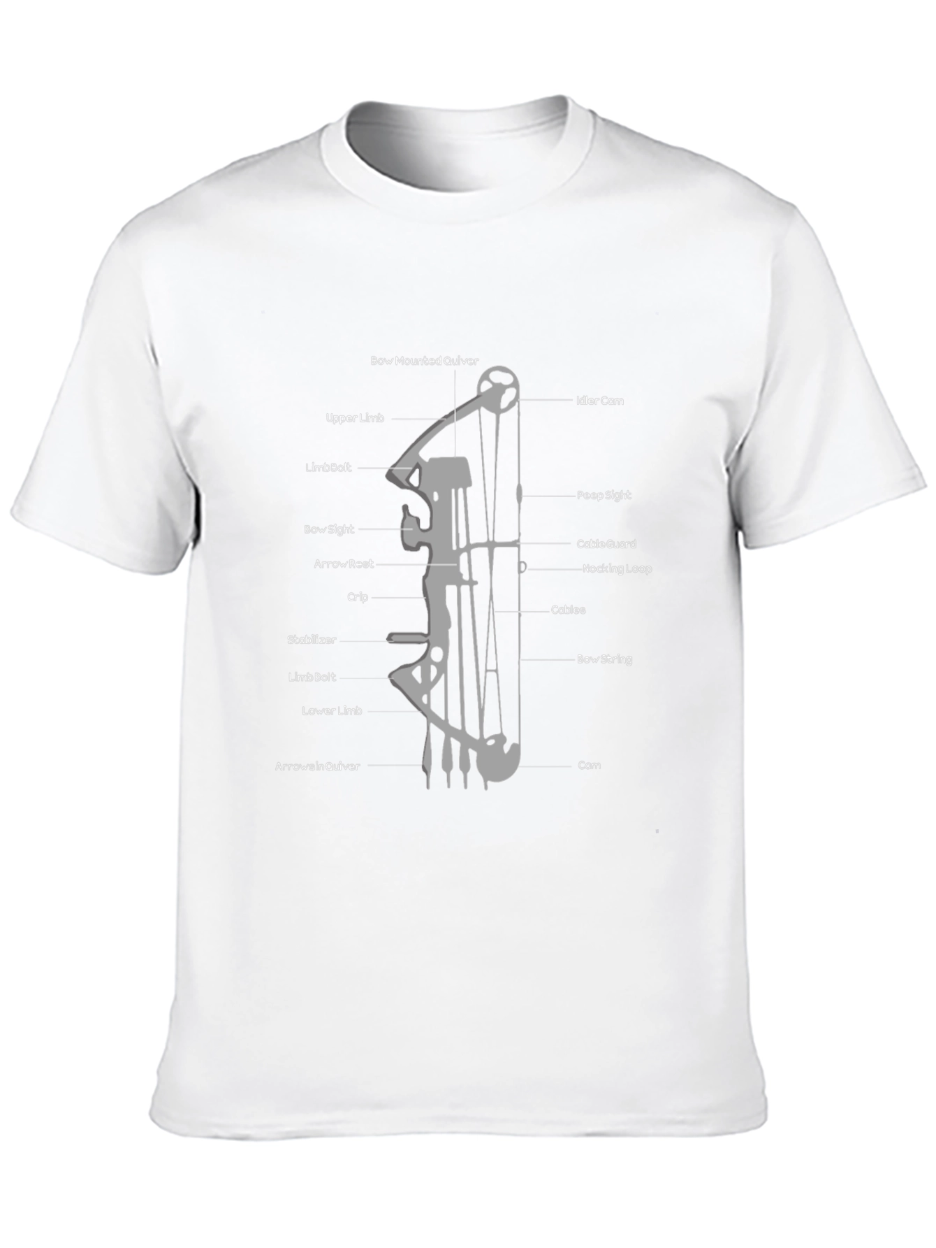 Black Archery Bow Diagram Black T-Shirt view 10