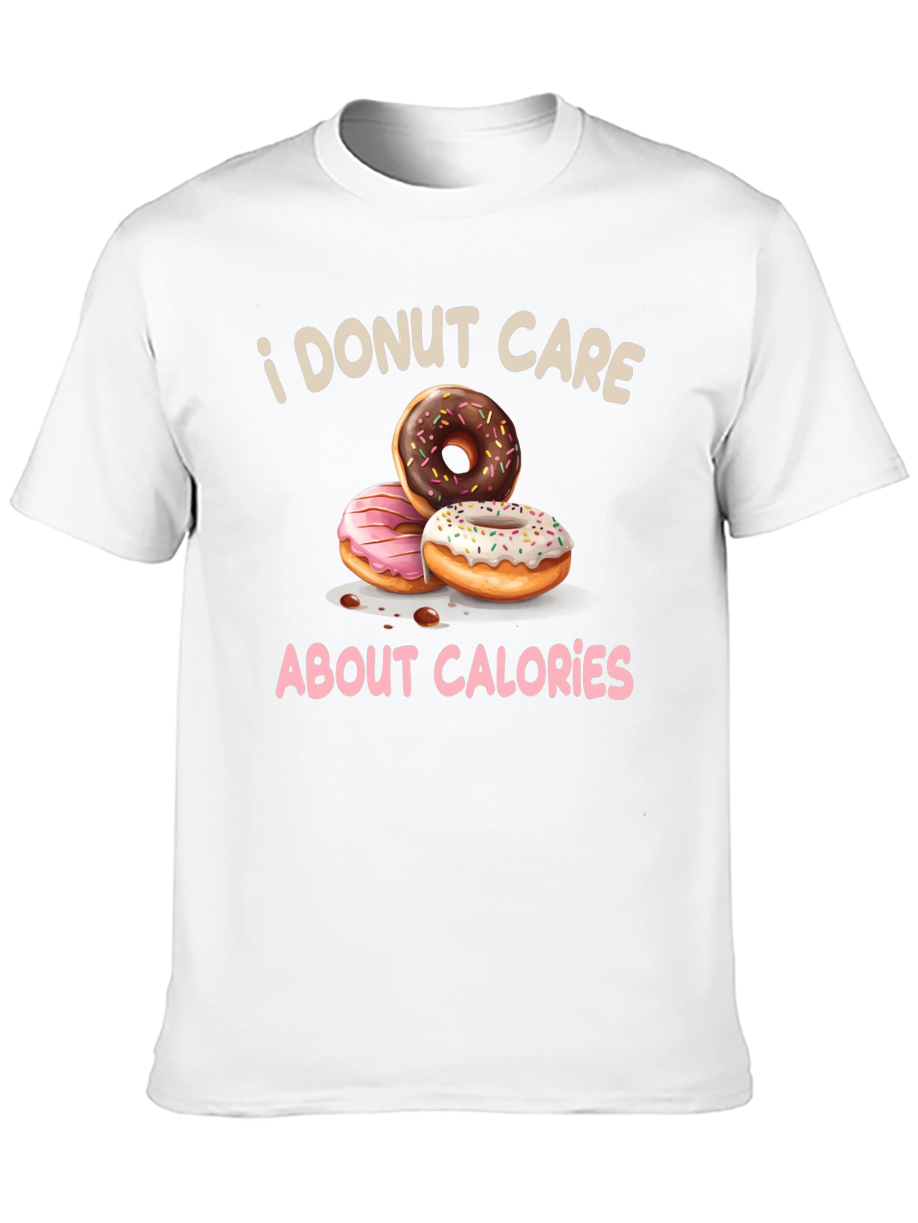 Black I Donut Care T-Shirt - Funny Foodie Tee view 10