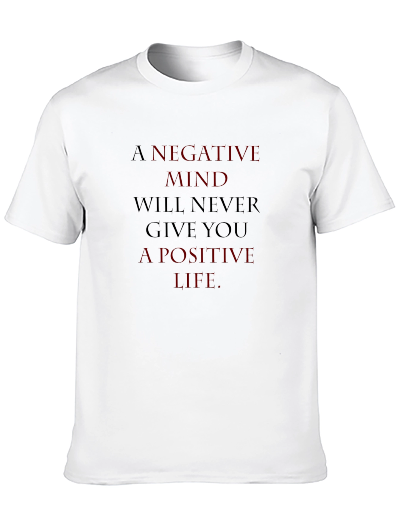 Black Motivational Graphic Tee - A Negative Mind T-Shirt view 10