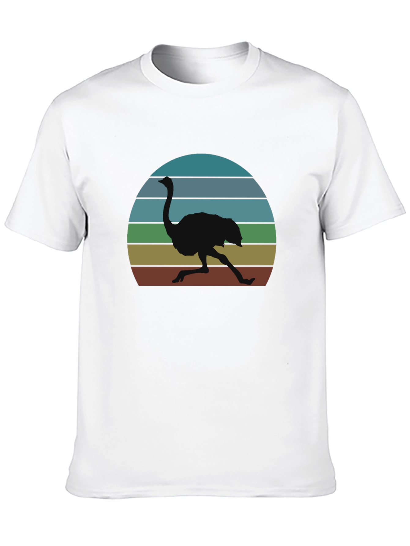 Black Retro Ostrich Sunset T-Shirt view 10