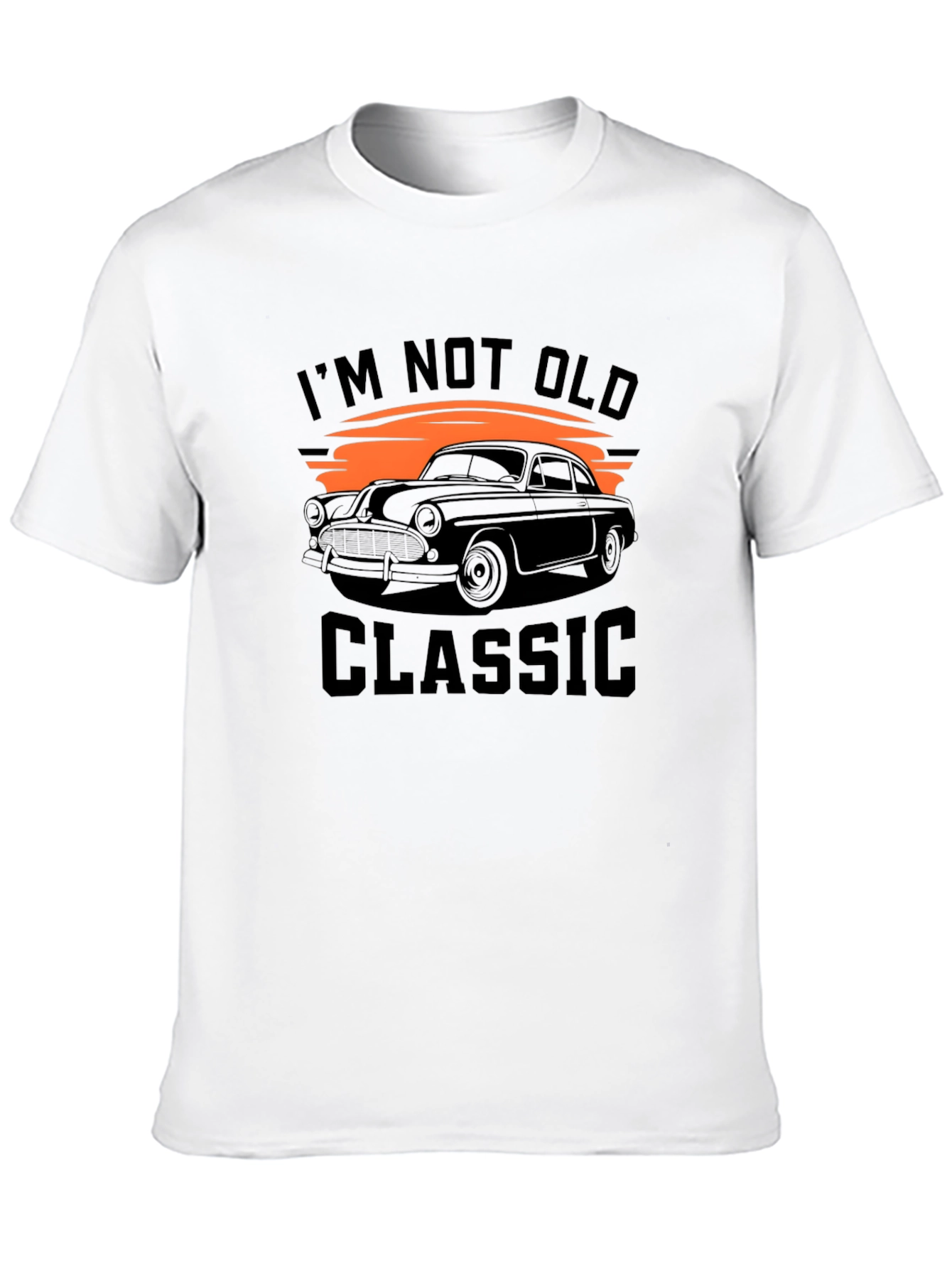 Black Classic Car Graphic Tee - "I'm Not Old, I'm Classic" view 10