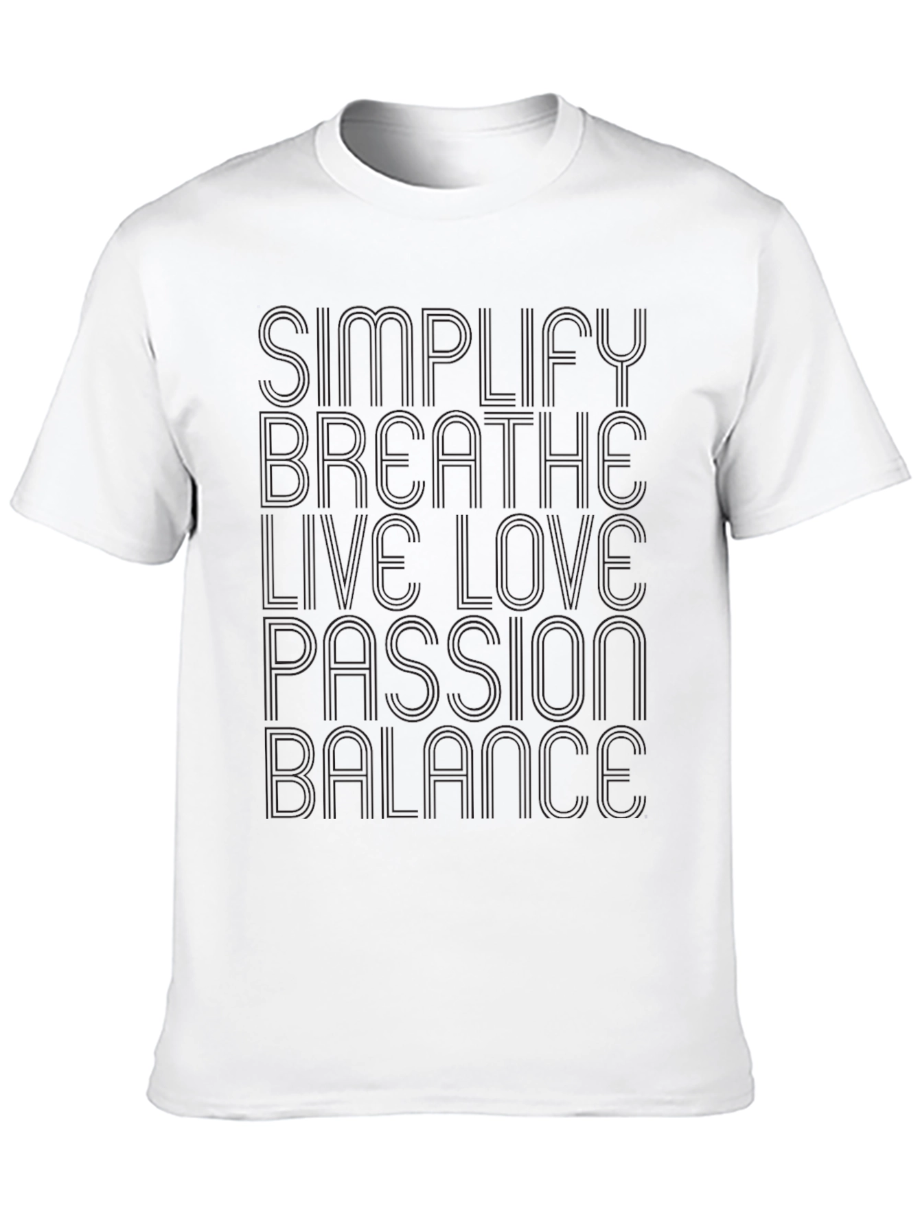 Black Simplify, Breathe, Love Black T-Shirt view 10