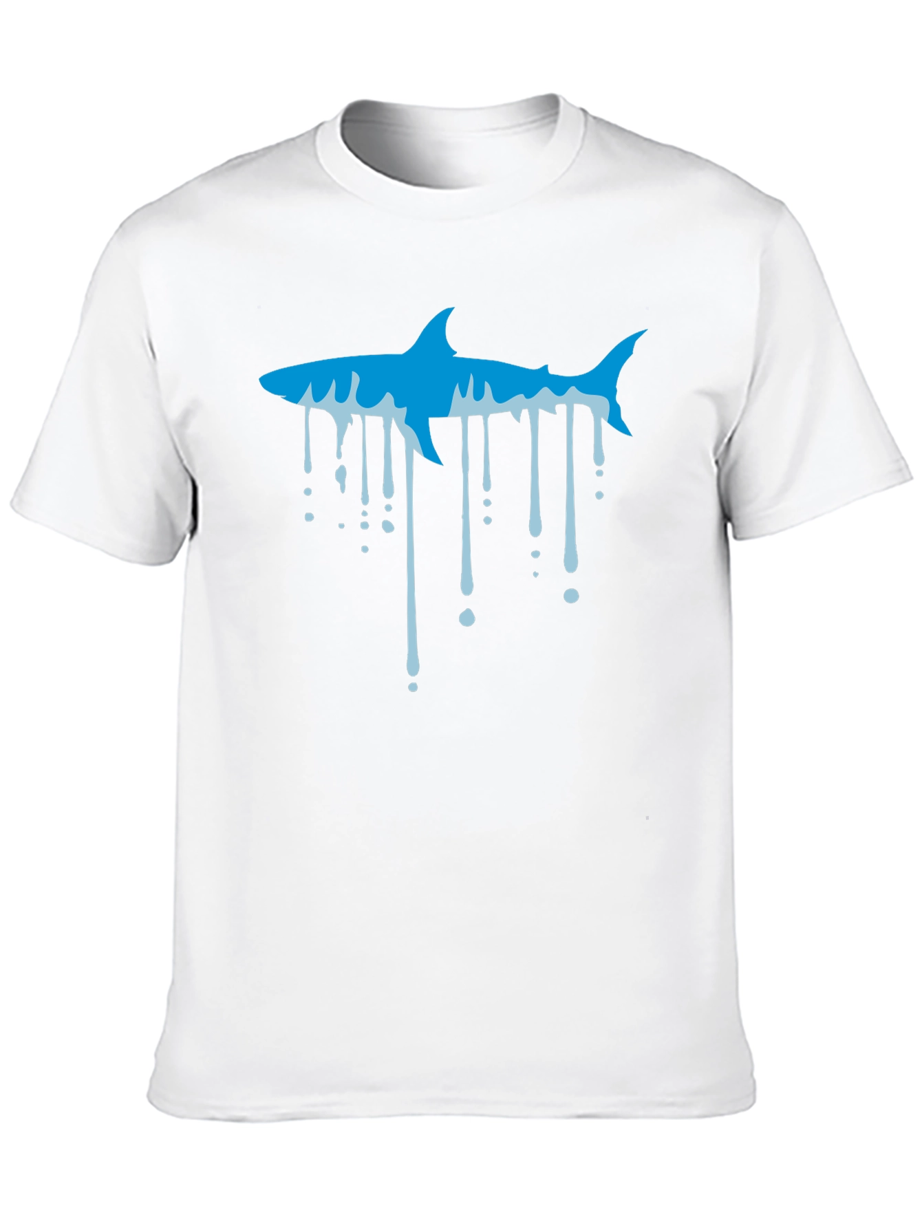 Black Cool Shark Drip Graphic Black T-Shirt view 10