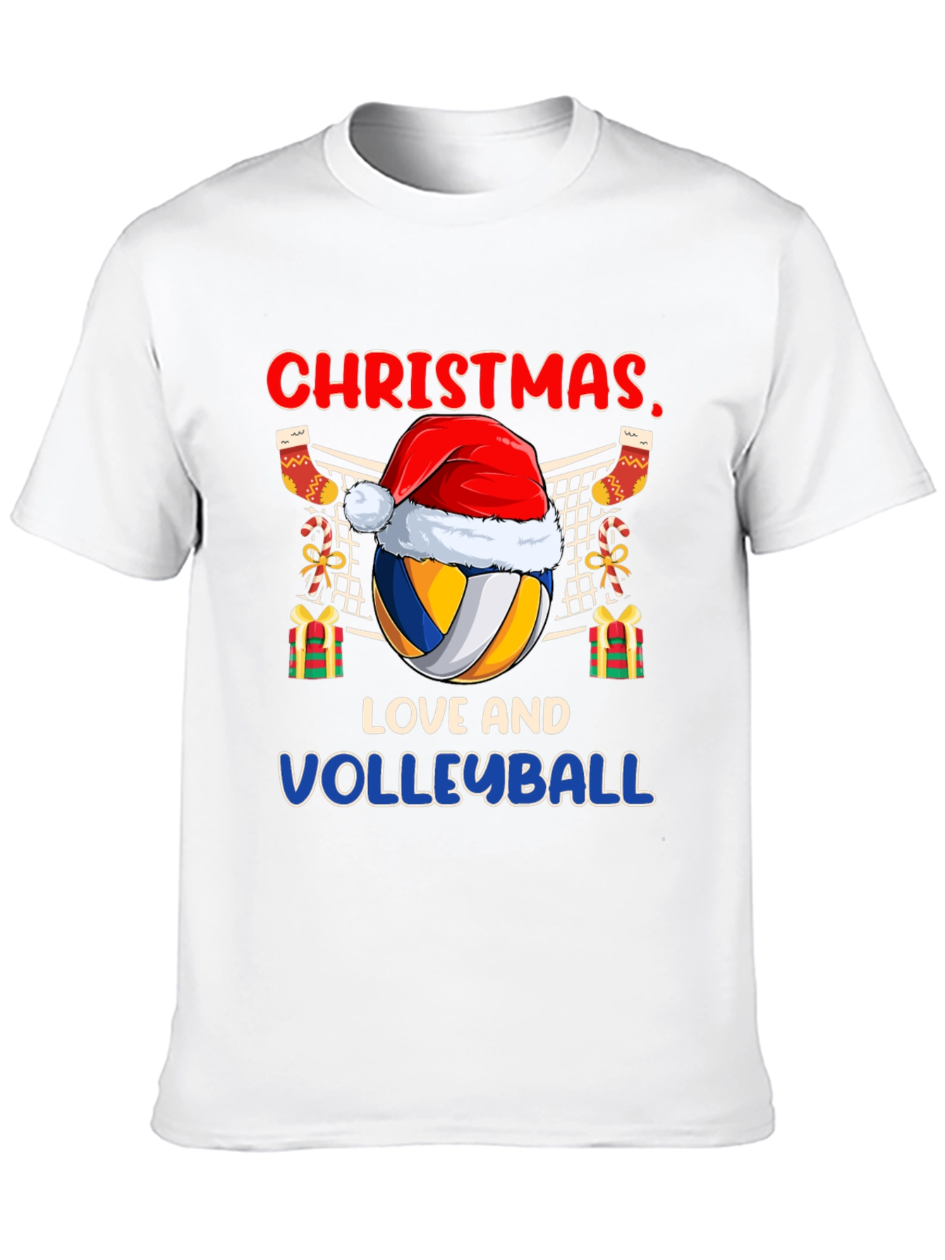 Black Christmas Love and Volleyball T-Shirt view 10