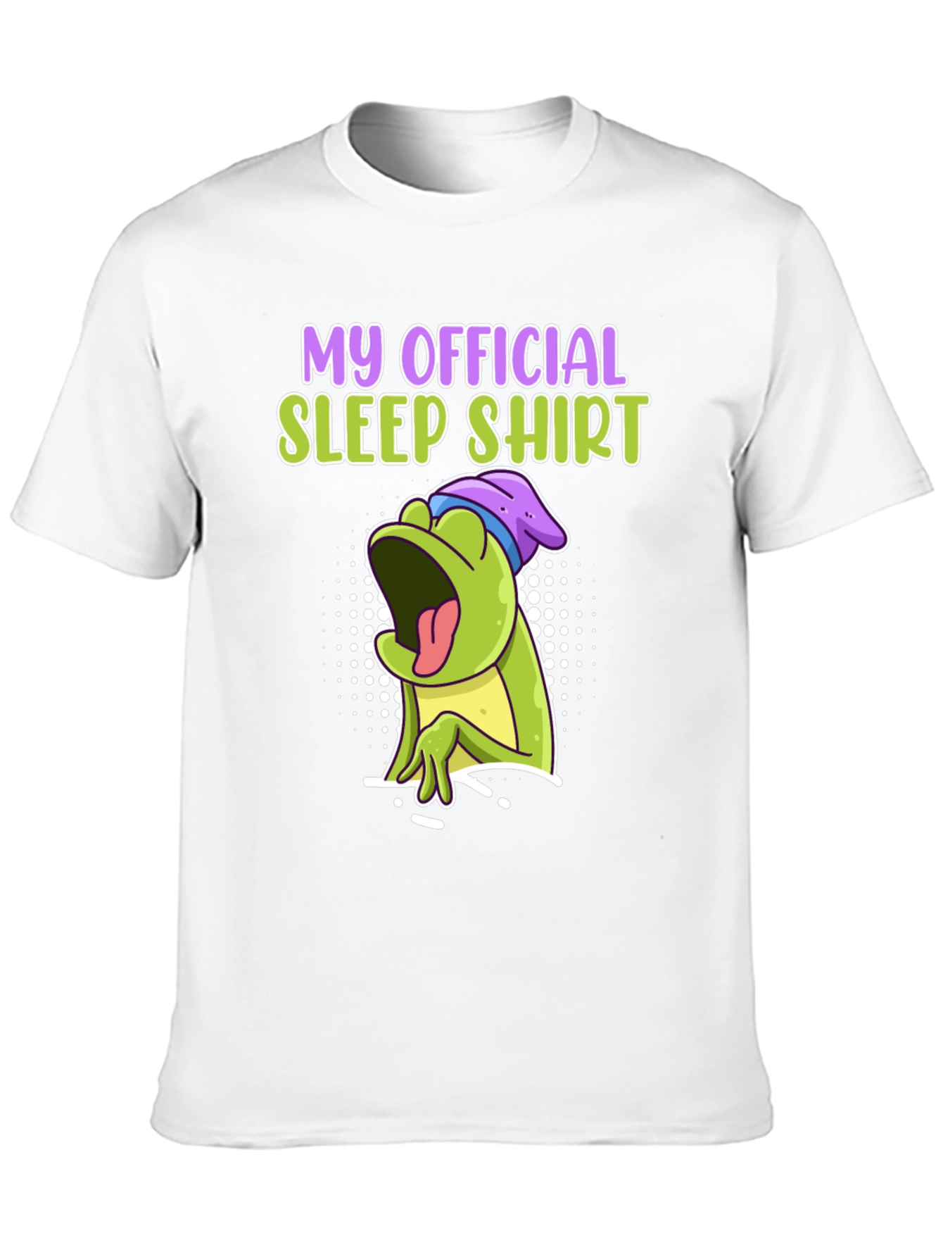 Black Official Sleep Shirt - Funny Frog Design view 10