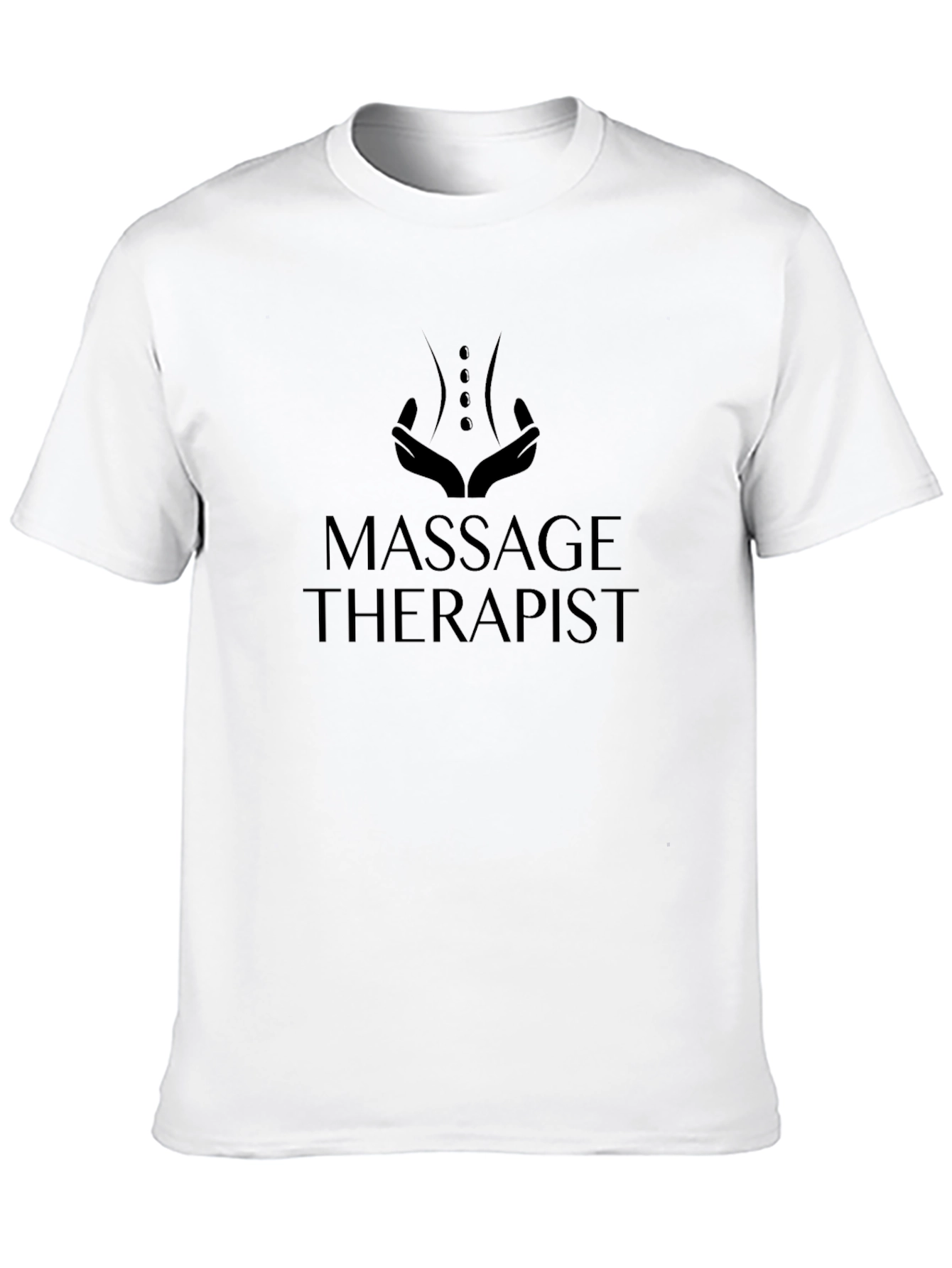 Black Massage Therapist Graphic T-Shirt - Unisex Relaxed Fit view 10