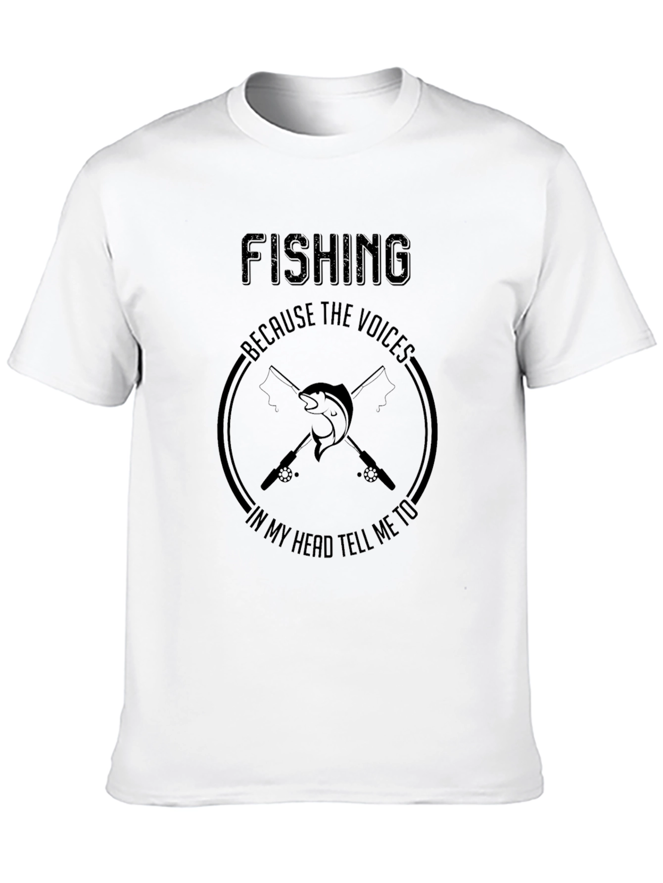 Black Fishing Voices Men's Black Graphic T-Shirt view 10