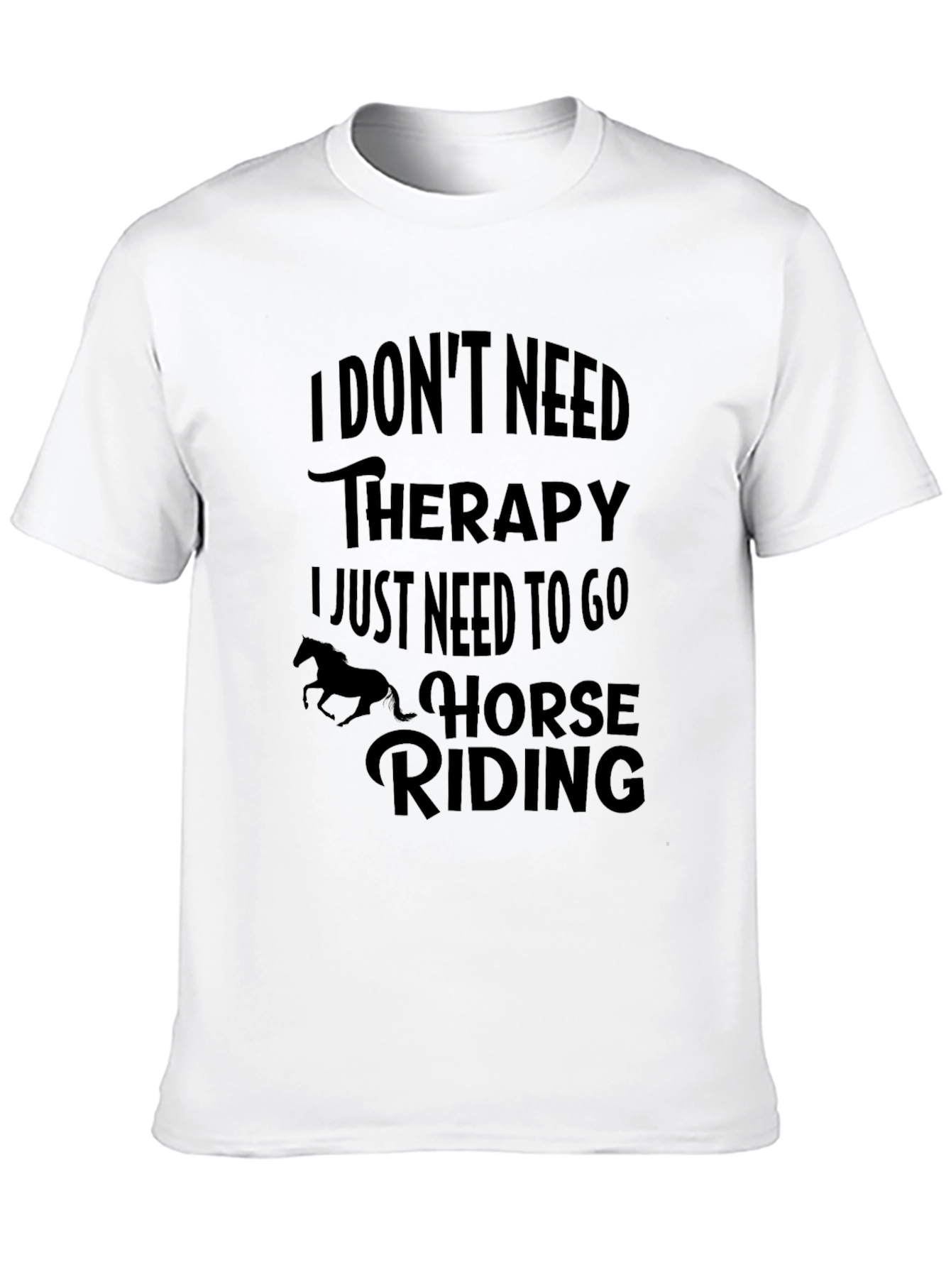Black Horse Riding Therapy Graphic Tee - Unisex Black T-Shirt view 10