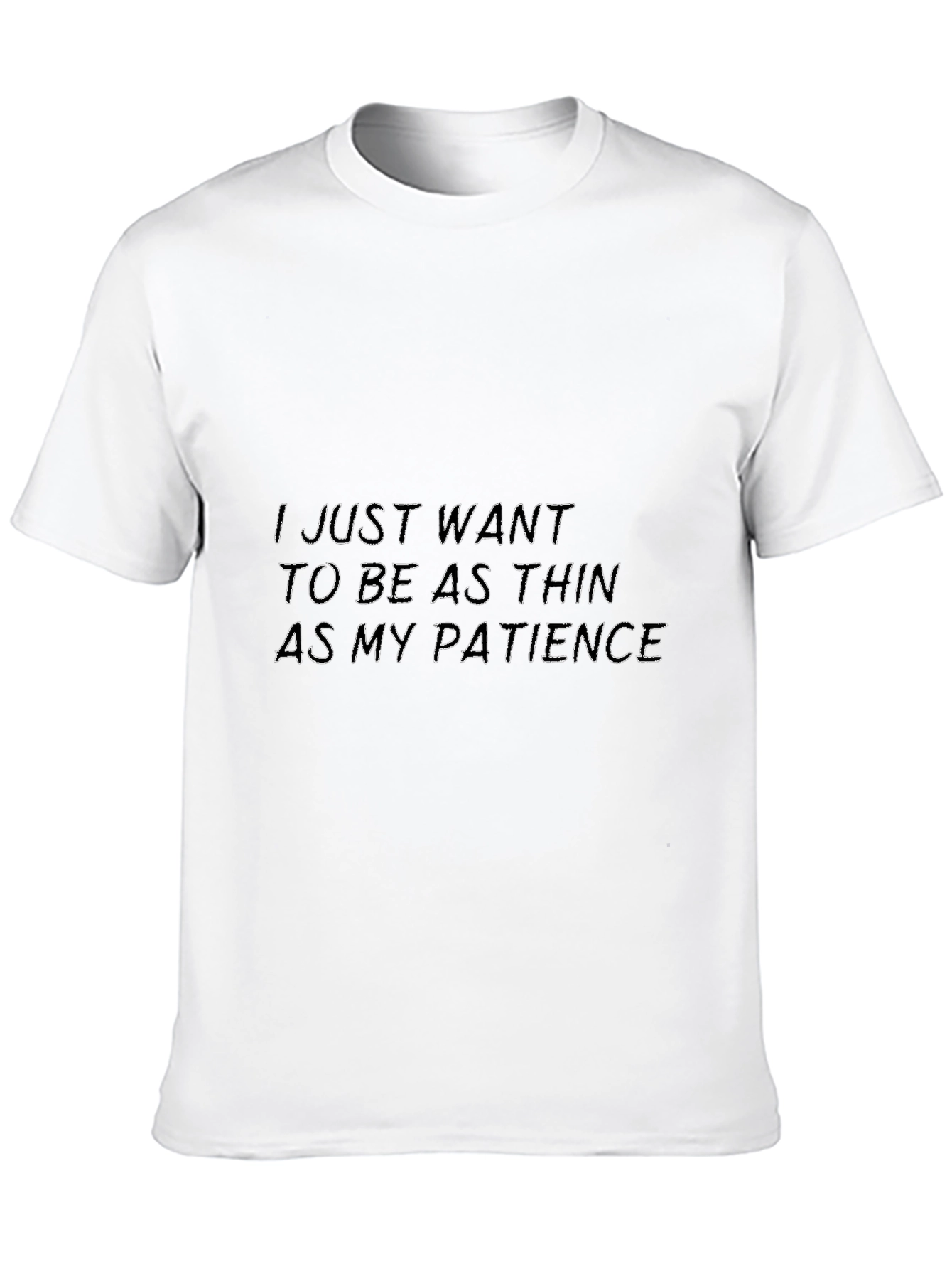 Black Funny Graphic Tee - I Just Want to Be Thin view 10