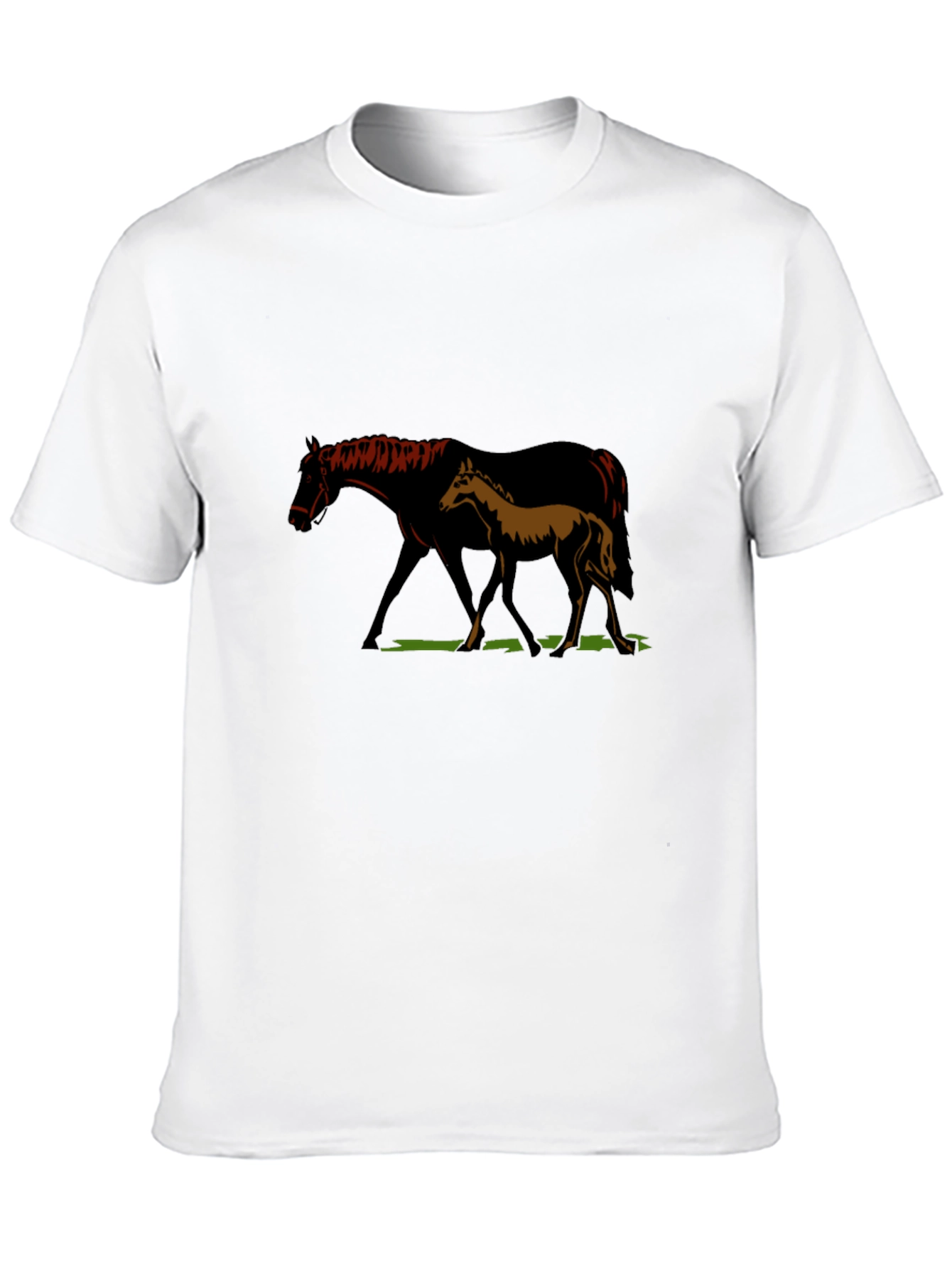 Black Horse & Foal Graphic T-Shirt - Unisex Black Tee view 10