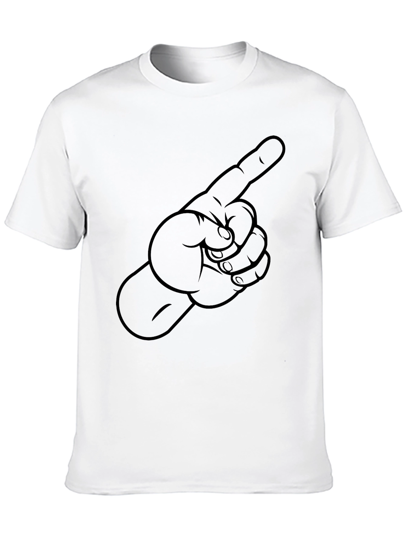 Black Pointing Finger Graphic Tee - Black Cotton T-Shirt view 10