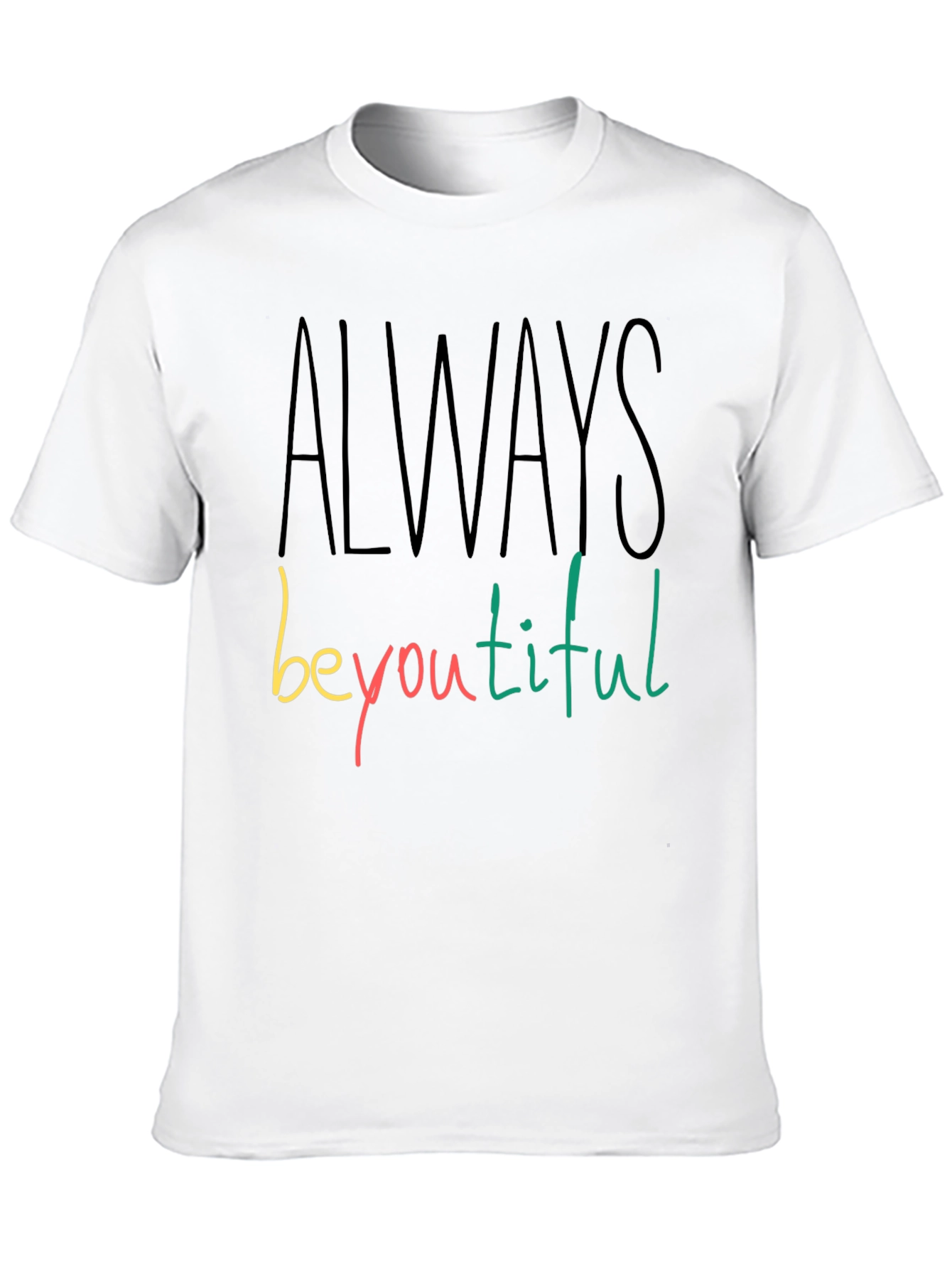 Black Always Beyoutiful Graphic Tee - Black Unisex T-Shirt view 10