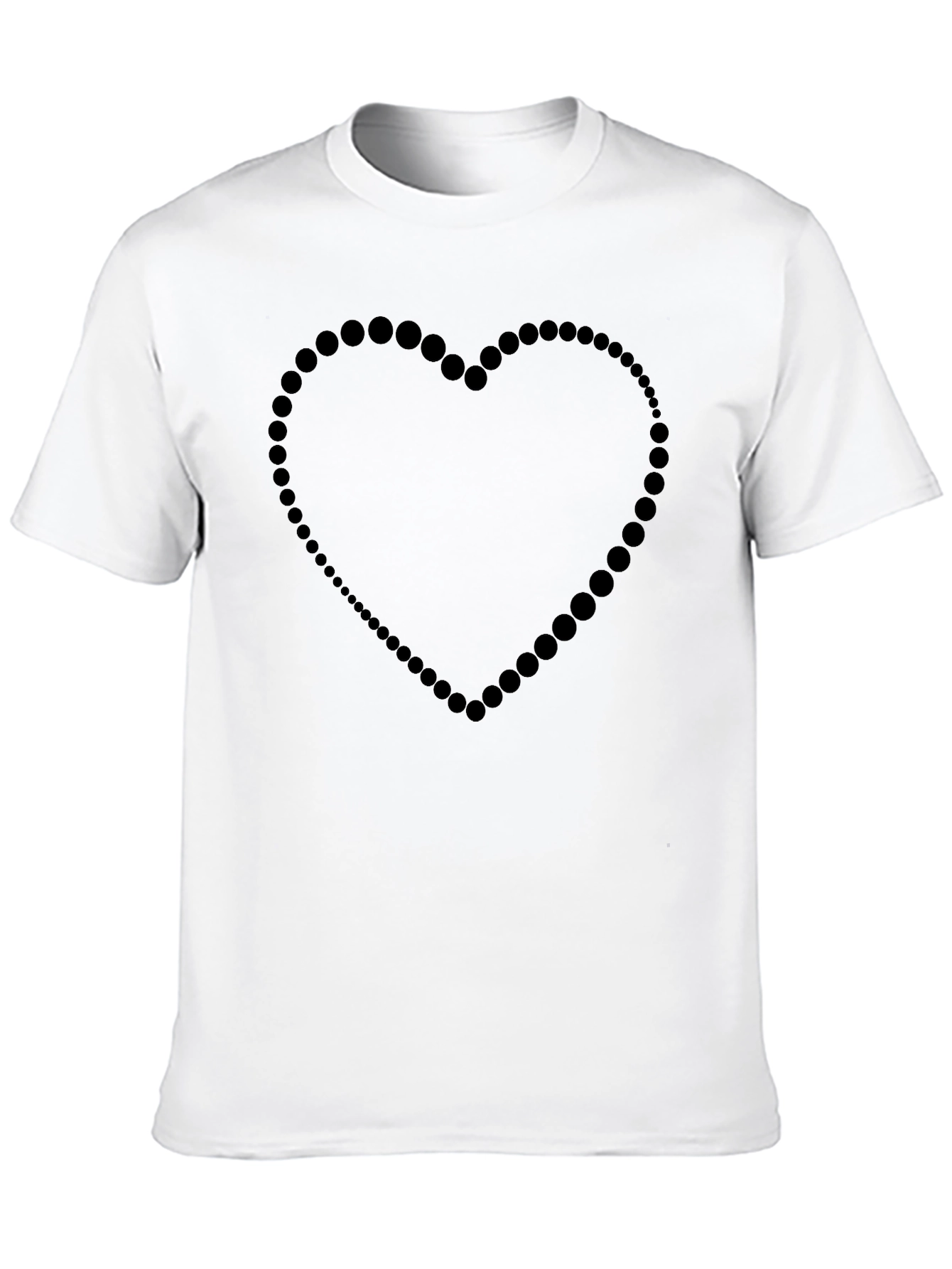 Black Heart Dot Design T-Shirt - Black view 10