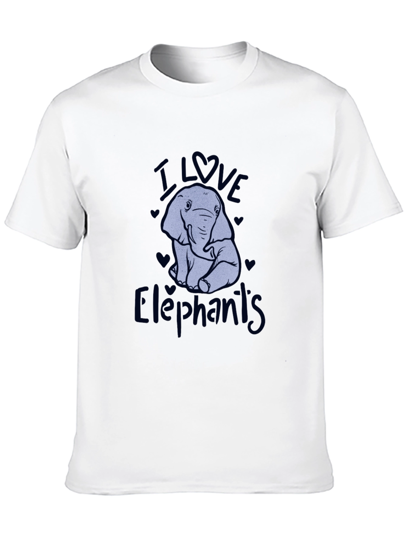 Black I Love Elephants Black Graphic T-Shirt view 10