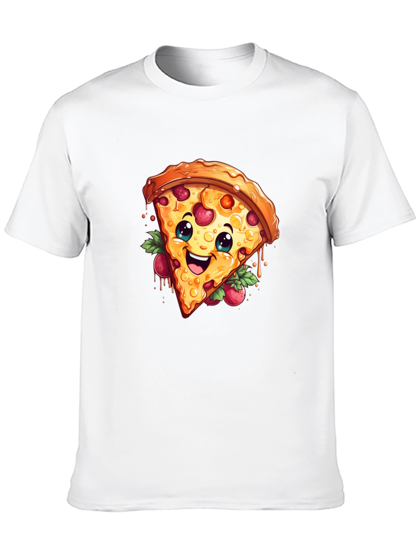 Black Funny Pizza Slice Graphic T-Shirt - Casual Black Tee view 10