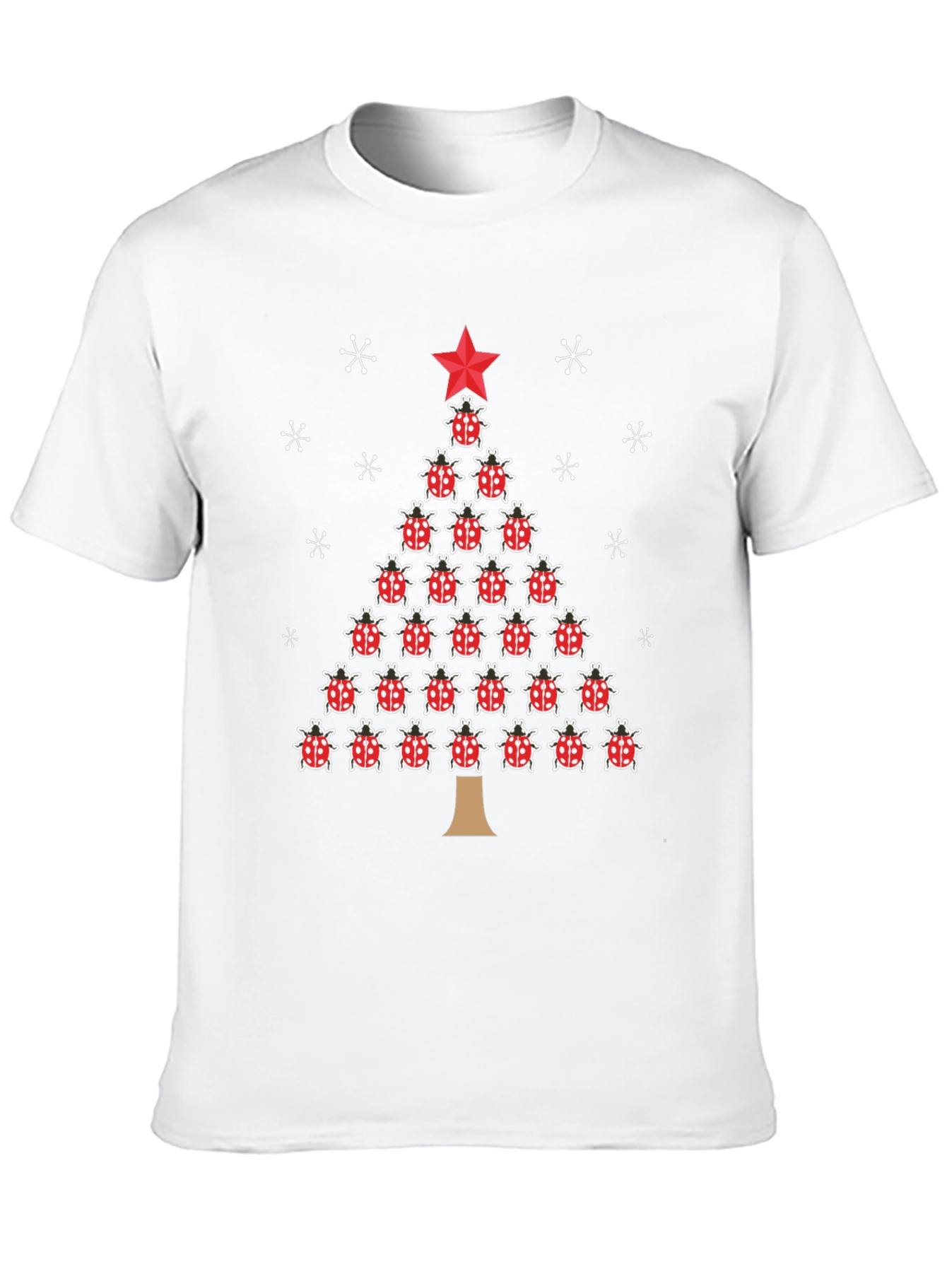 Black Ladybug Christmas Tree Black T-Shirt view 10