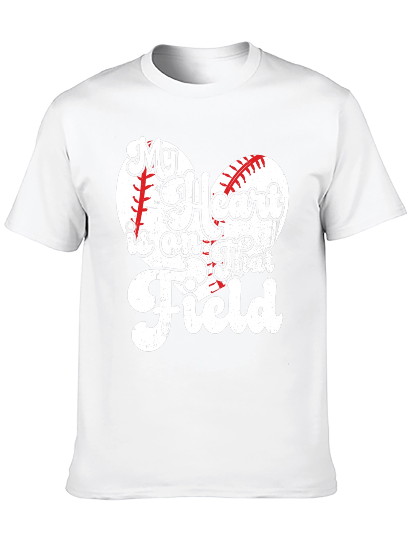 Black Baseball Heart T-Shirt - My Heart is on That Field view 10