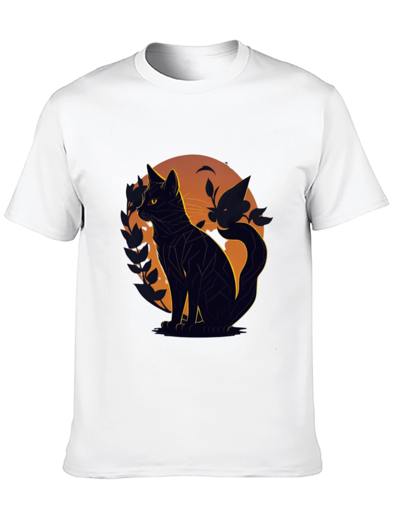 Black Geometric Black Cat T-Shirt view 10