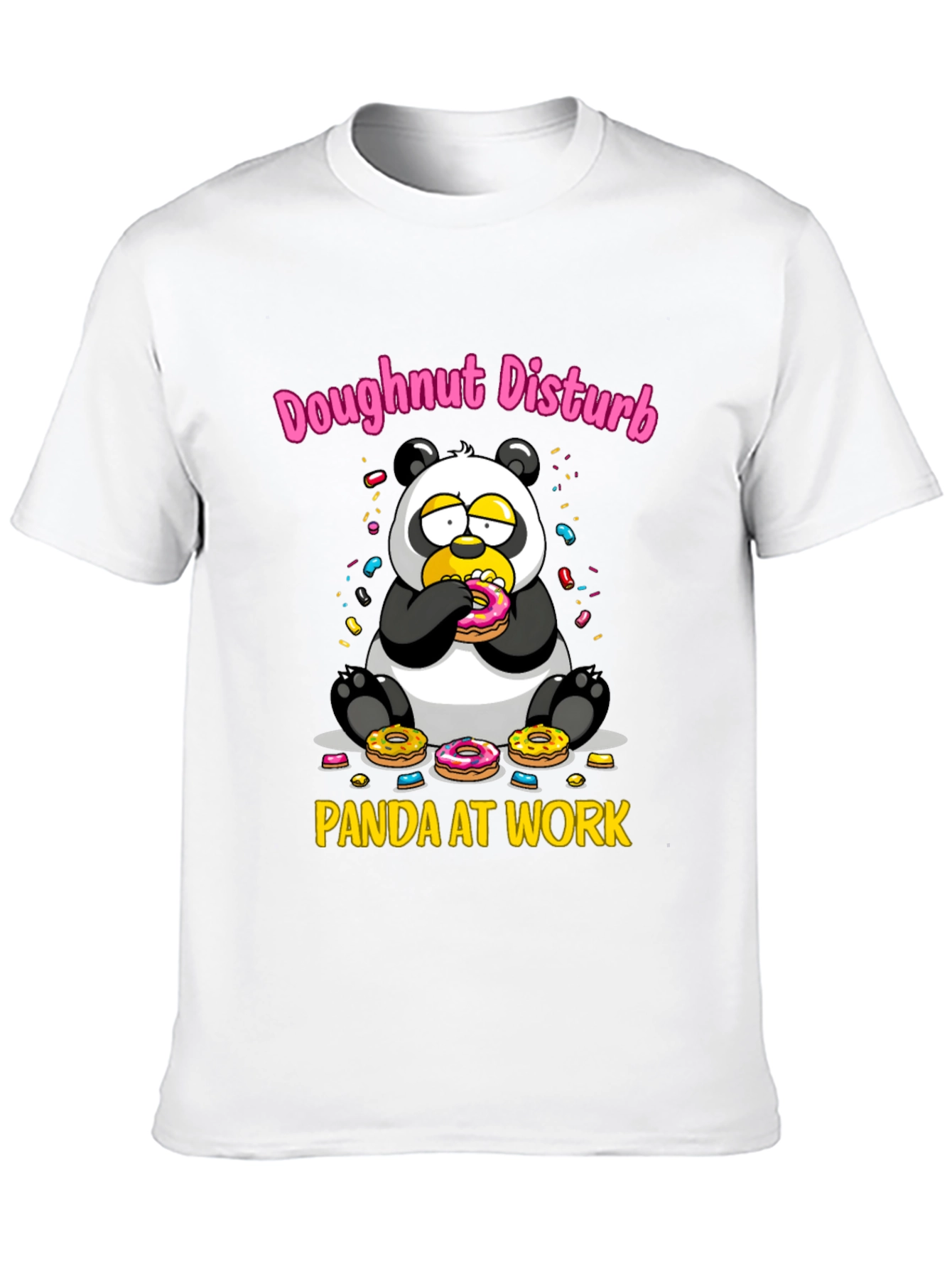 Black Doughnut Disturb Panda T-Shirt - Funny Graphic Tee view 10