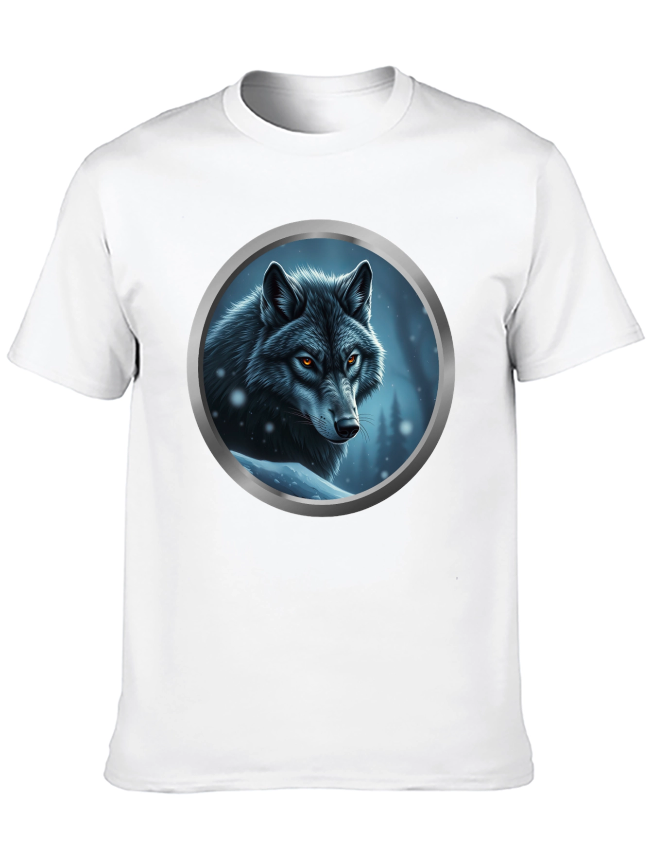 Black Wolf Portrait Graphic Tee - Black Cotton Blend view 10
