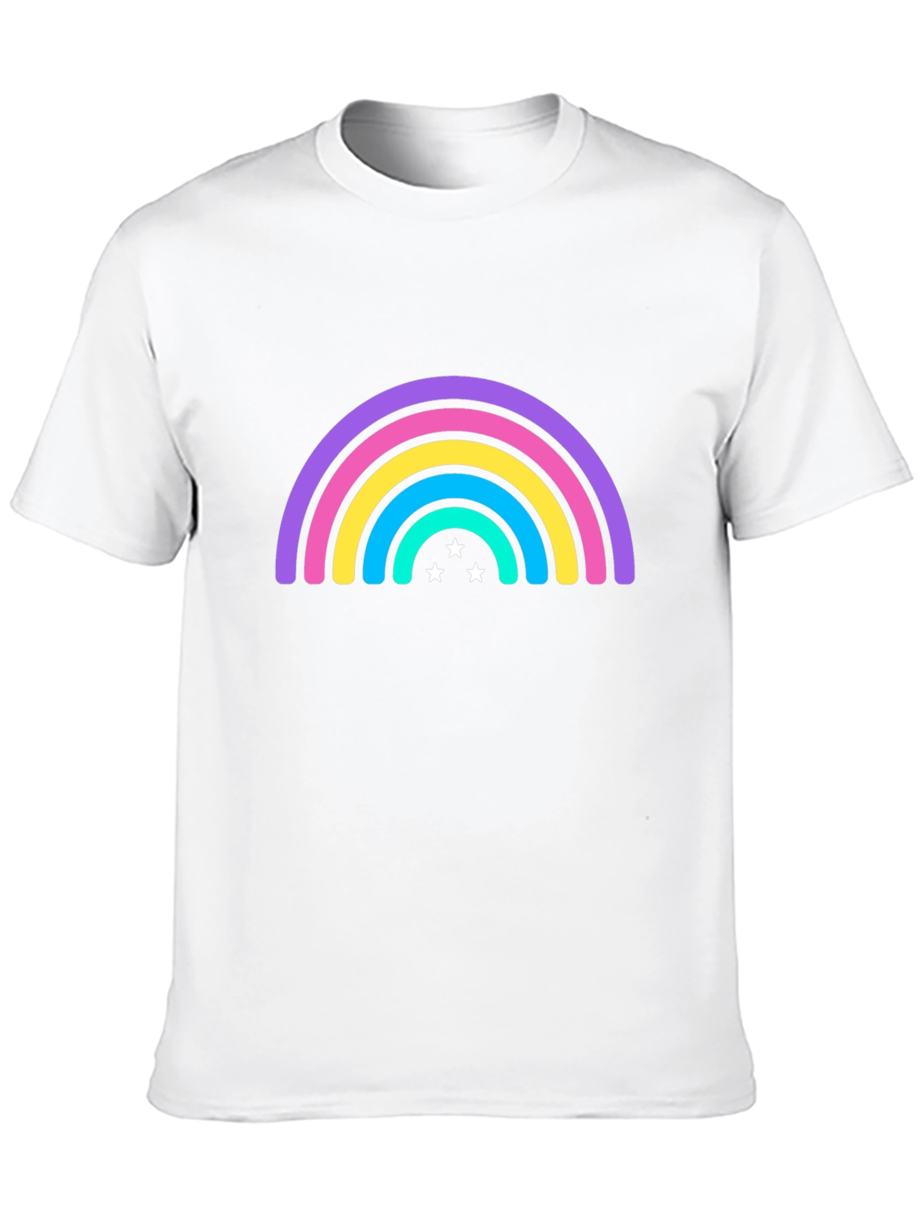 Black Rainbow Star Graphic Tee - Black Casual T-Shirt view 10