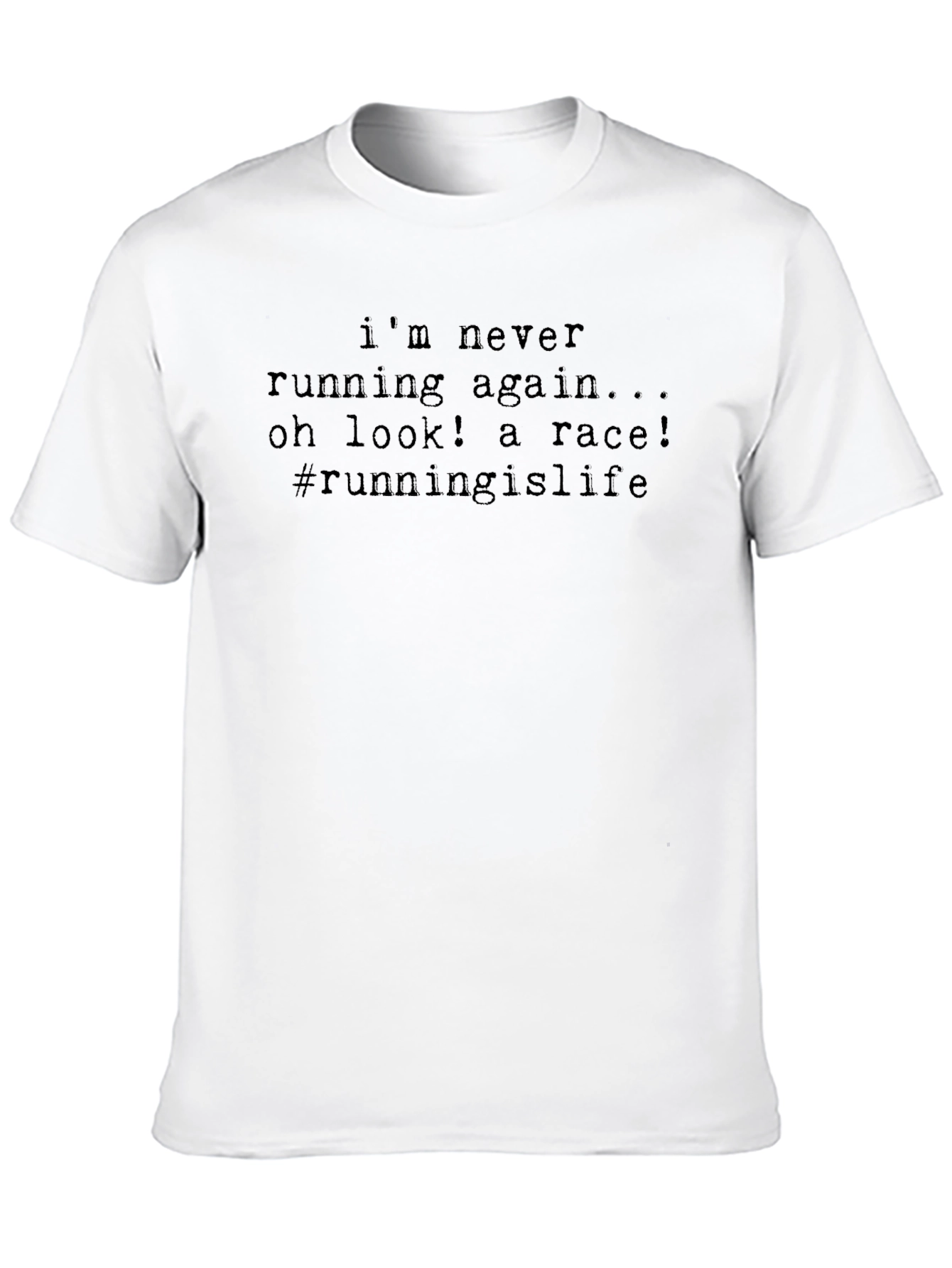 Black Funny Running T-Shirt - Never Running Again Tee view 10