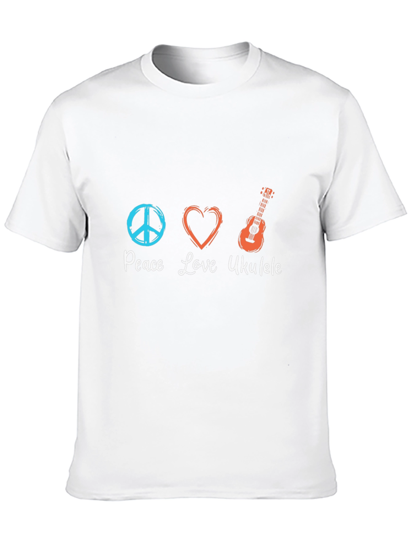 Black Peace Love Ukulele Black T-Shirt view 10