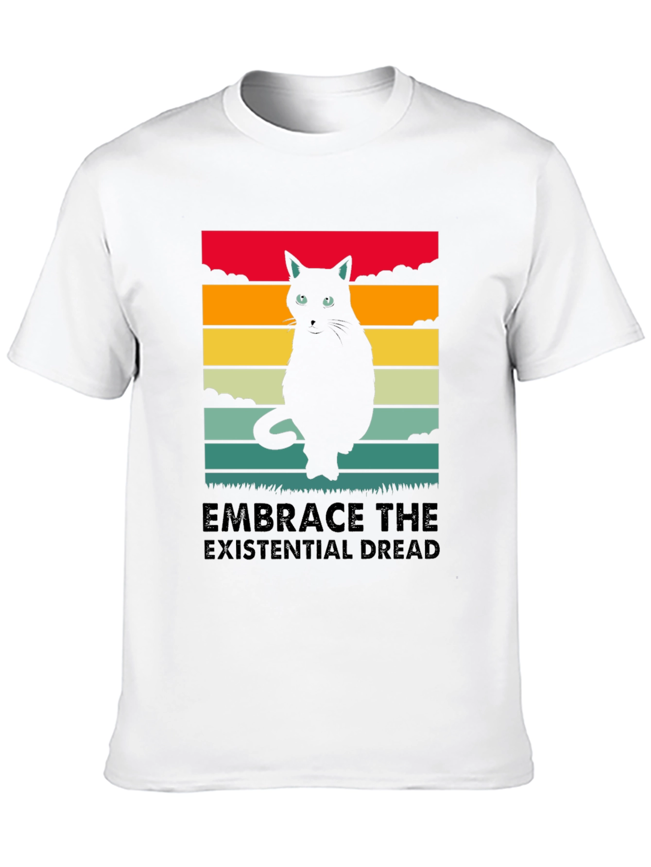 Black Embrace the Existential Dread Cat T-Shirt view 10