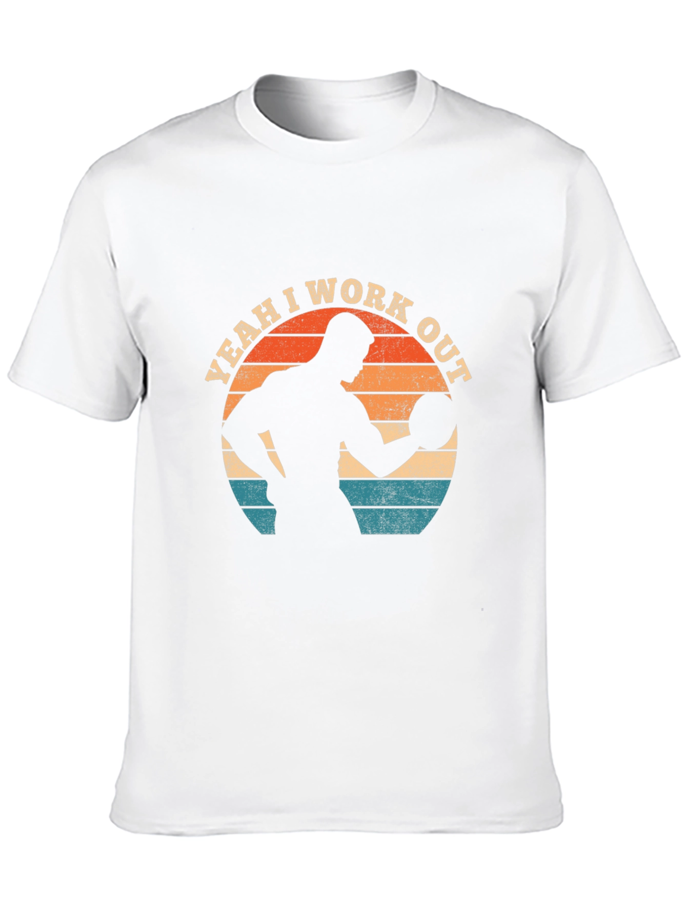 Black Yeah I Work Out T-Shirt - Black, Gym & Fitness Tee view 10