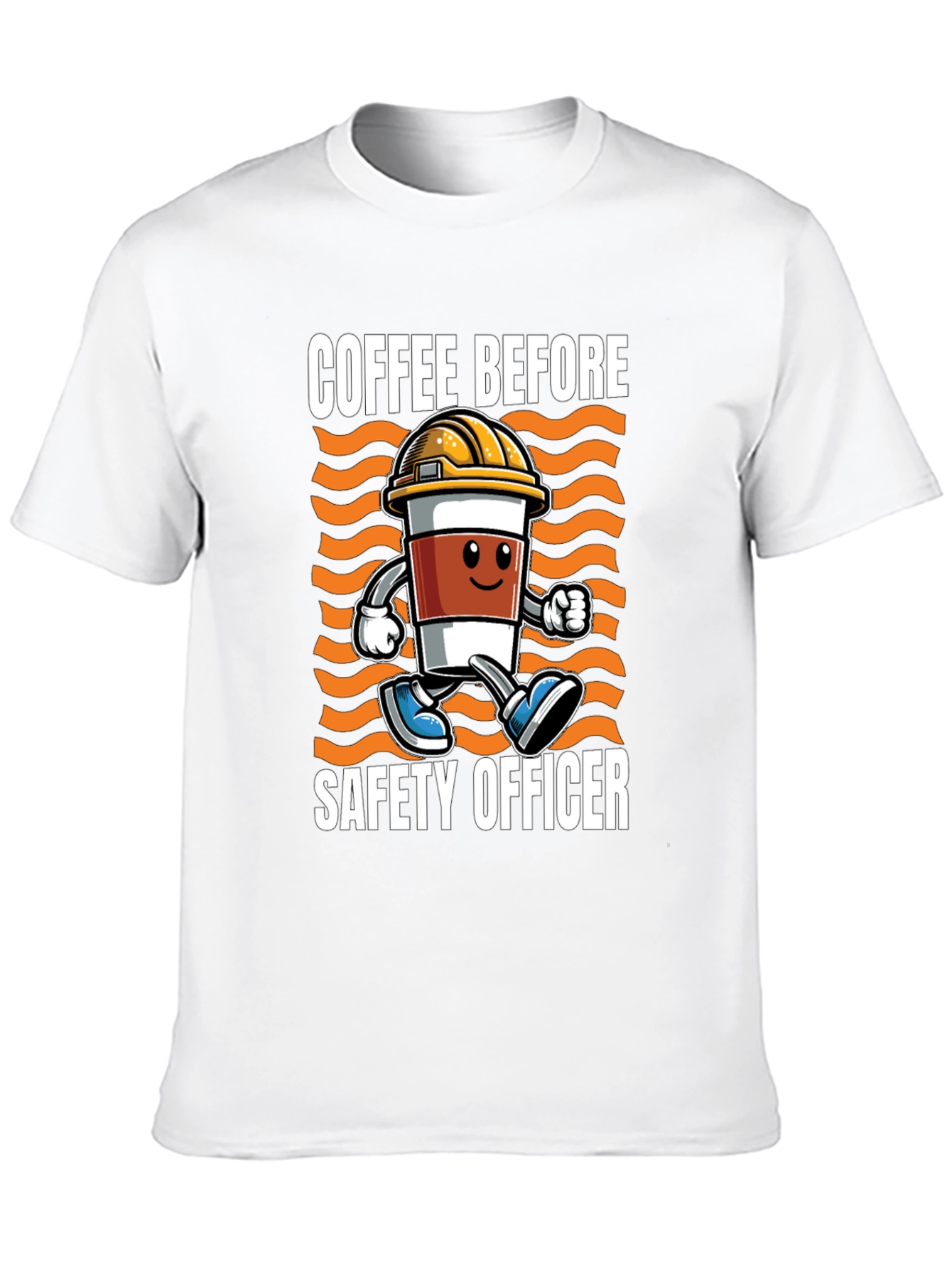 Black Coffee Before Safety Officer T-Shirt view 10