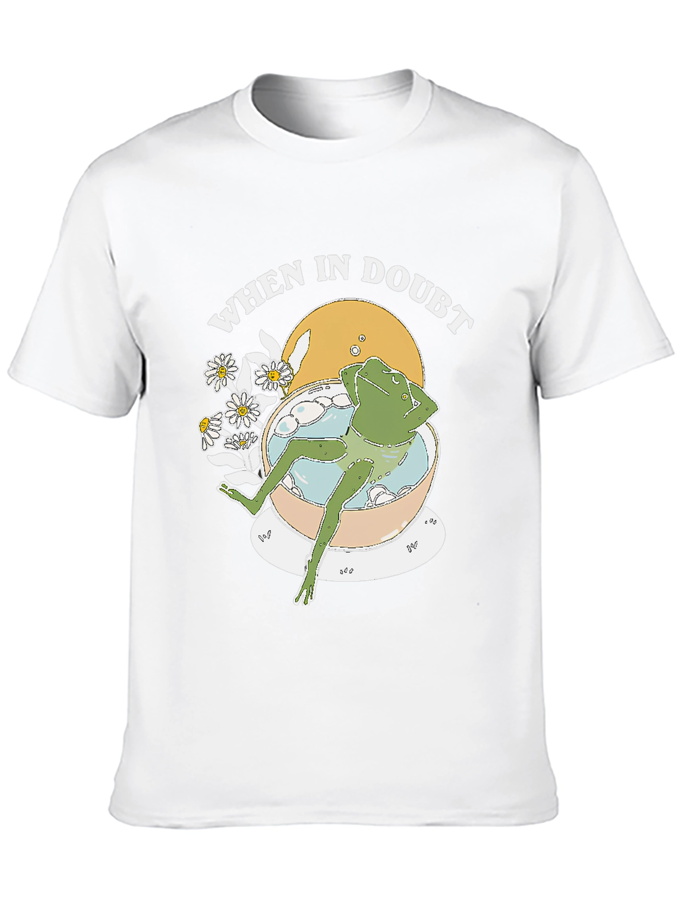 Black Relaxing Frog in Tub Graphic T-Shirt - Comfy Tee view 10