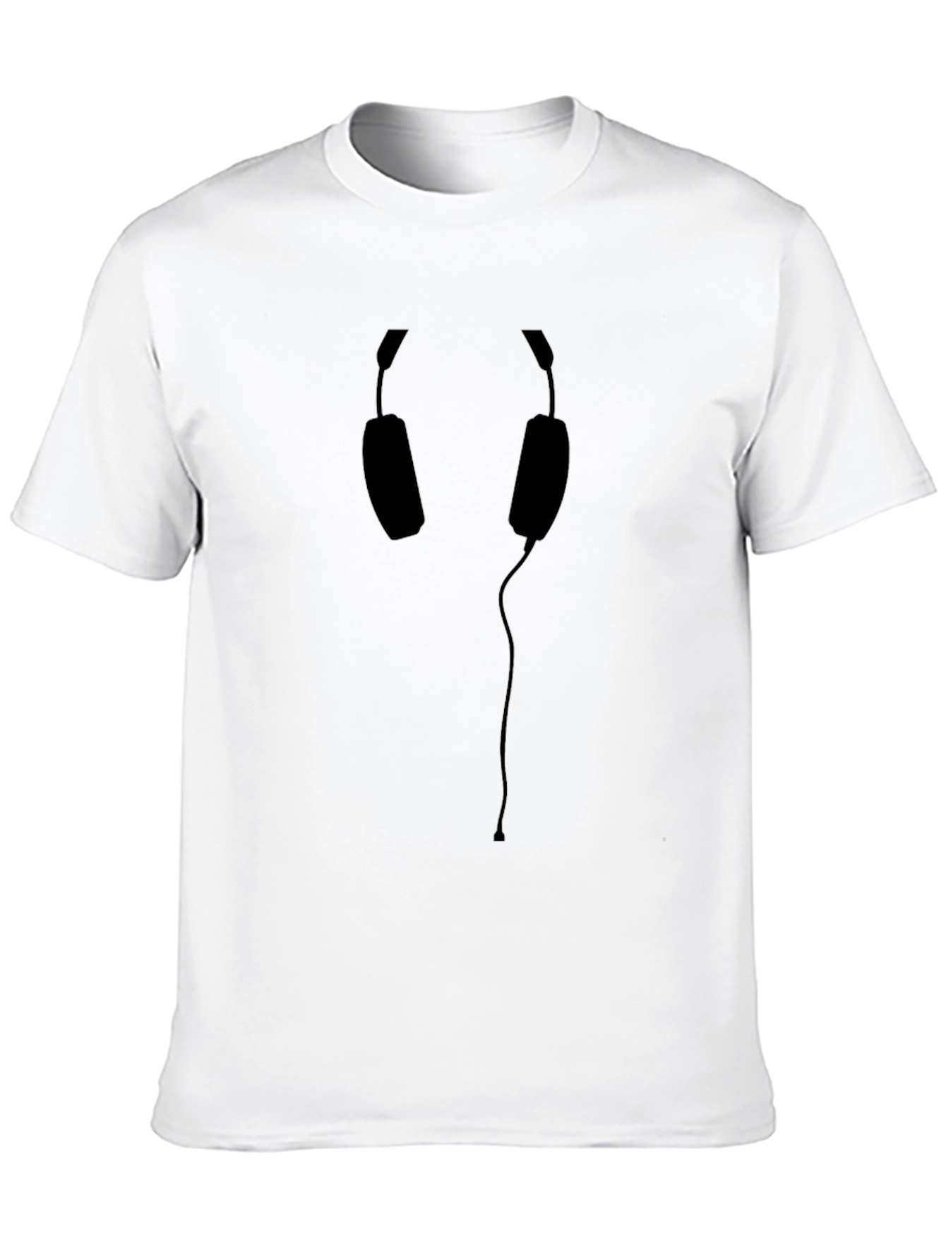 Black Headphone Graphic Tee - Black Crew Neck view 10