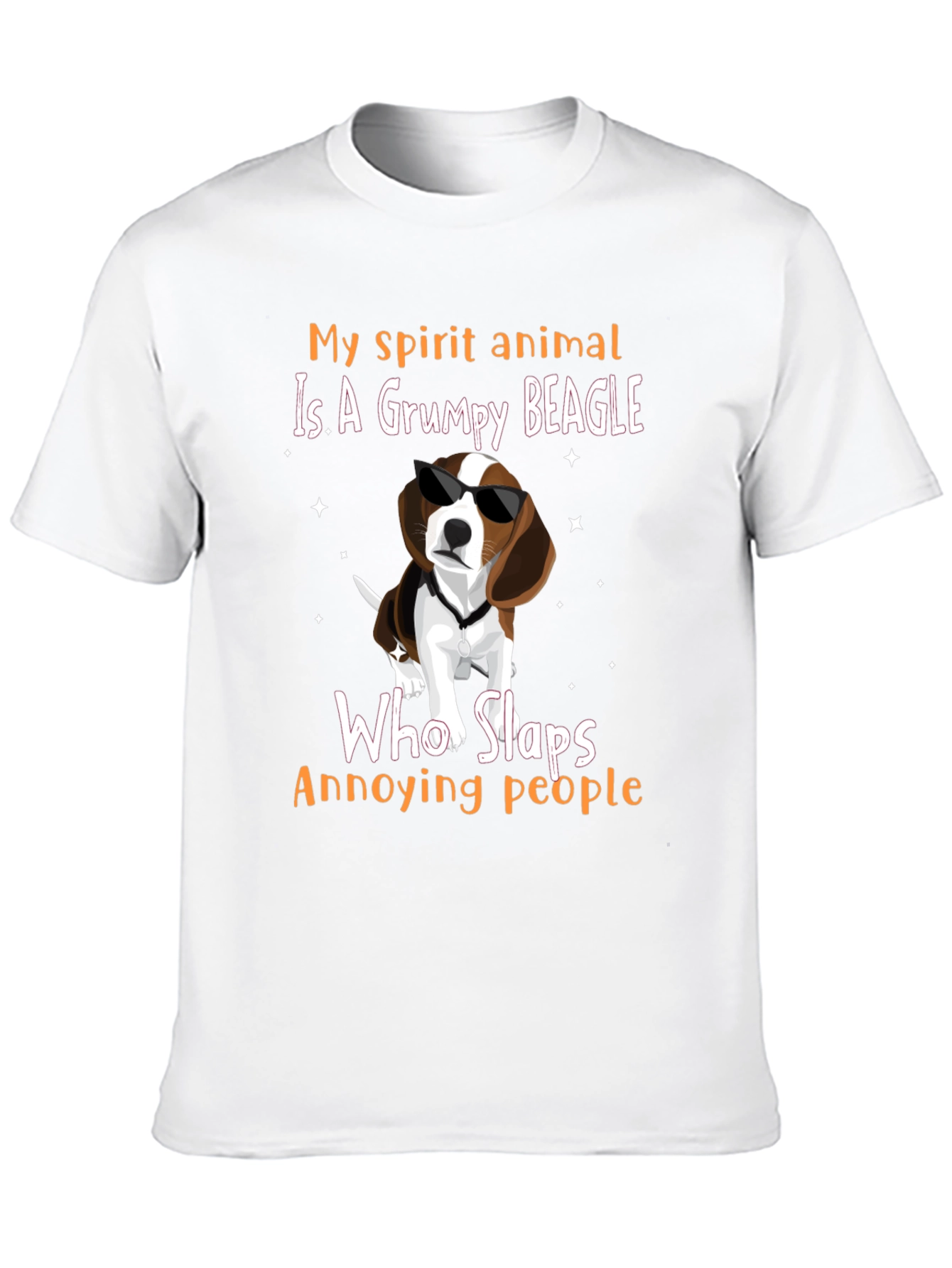 Black Grumpy Beagle T-Shirt - "My Spirit Animal Slaps Annoying People" view 10