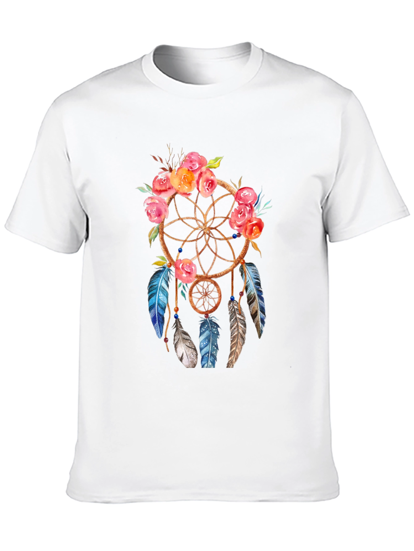 Black Dreamcatcher Floral T-Shirt - Bohemian Style view 10