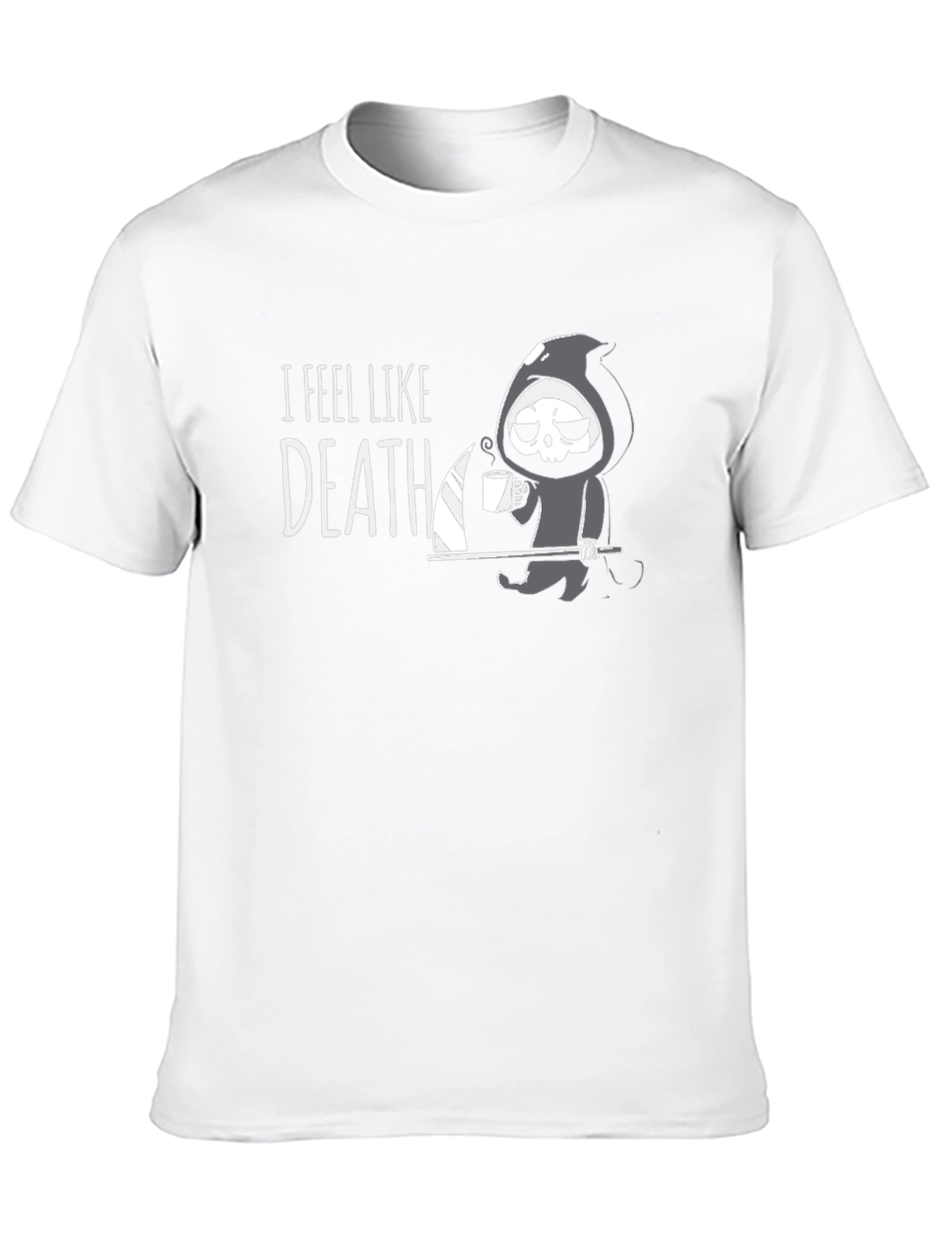 Black I Feel Like Death T-Shirt - Grim Reaper Coffee Humor view 10